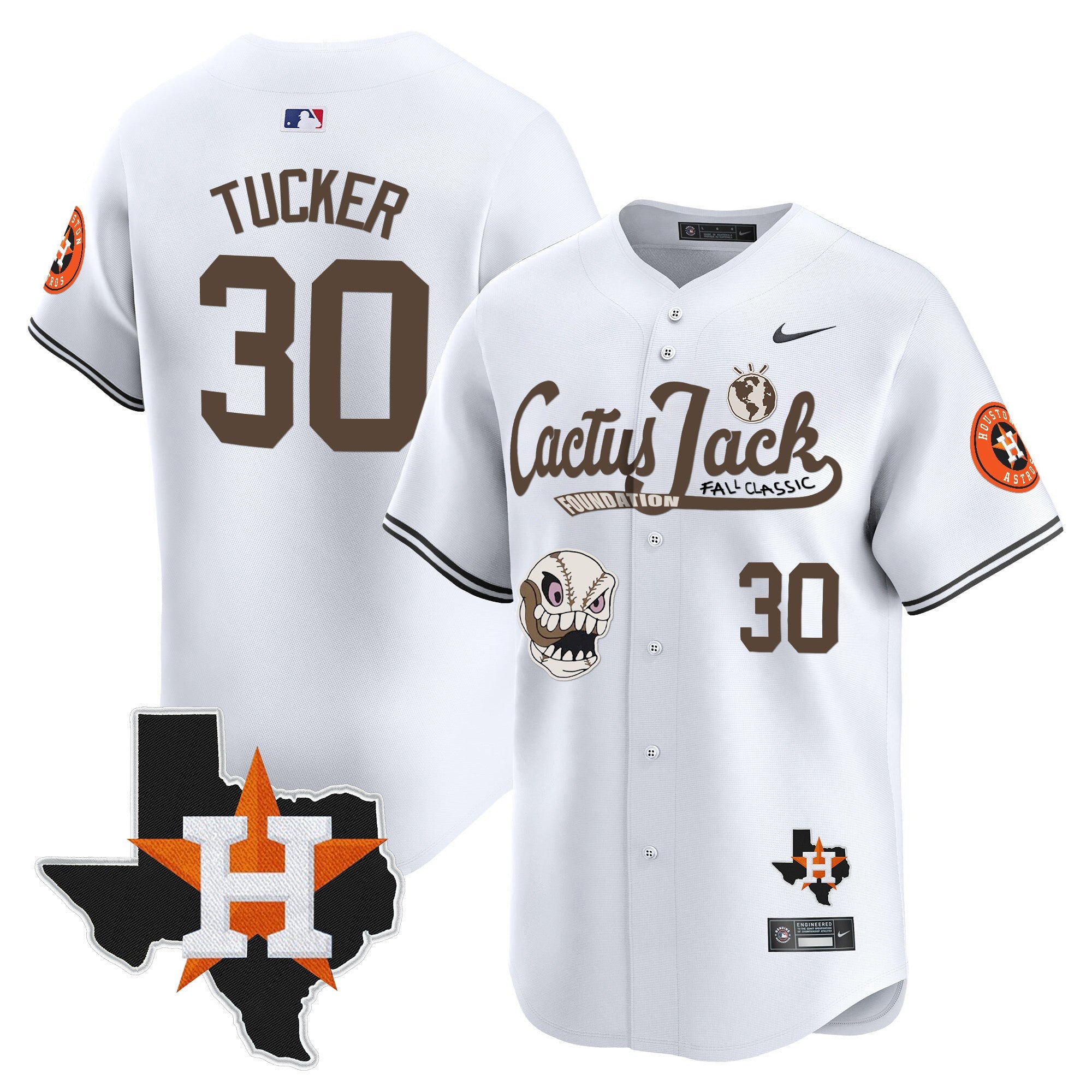 Men’s Houston Cactus Jack Patch Vapor Premier Limited Jersey V8 – Stitched
