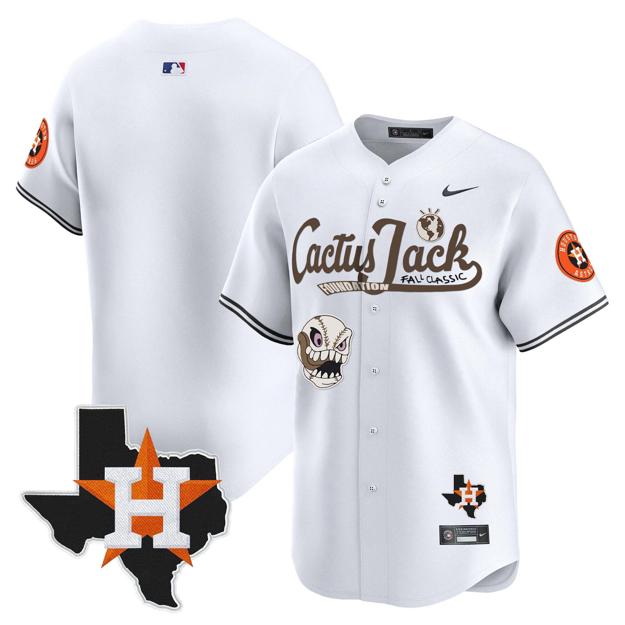 Men’s Houston Cactus Jack Patch Vapor Premier Limited Jersey V8 – Stitched