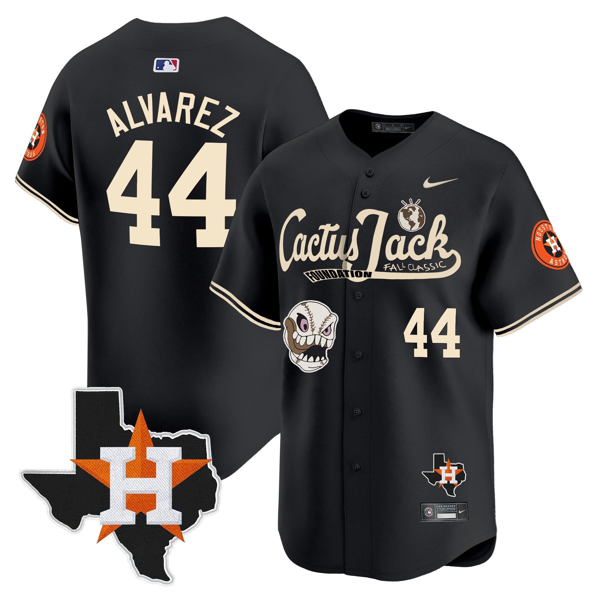 Men’s Houston Cactus Jack Patch Vapor Premier Limited Jersey V8 – Stitched