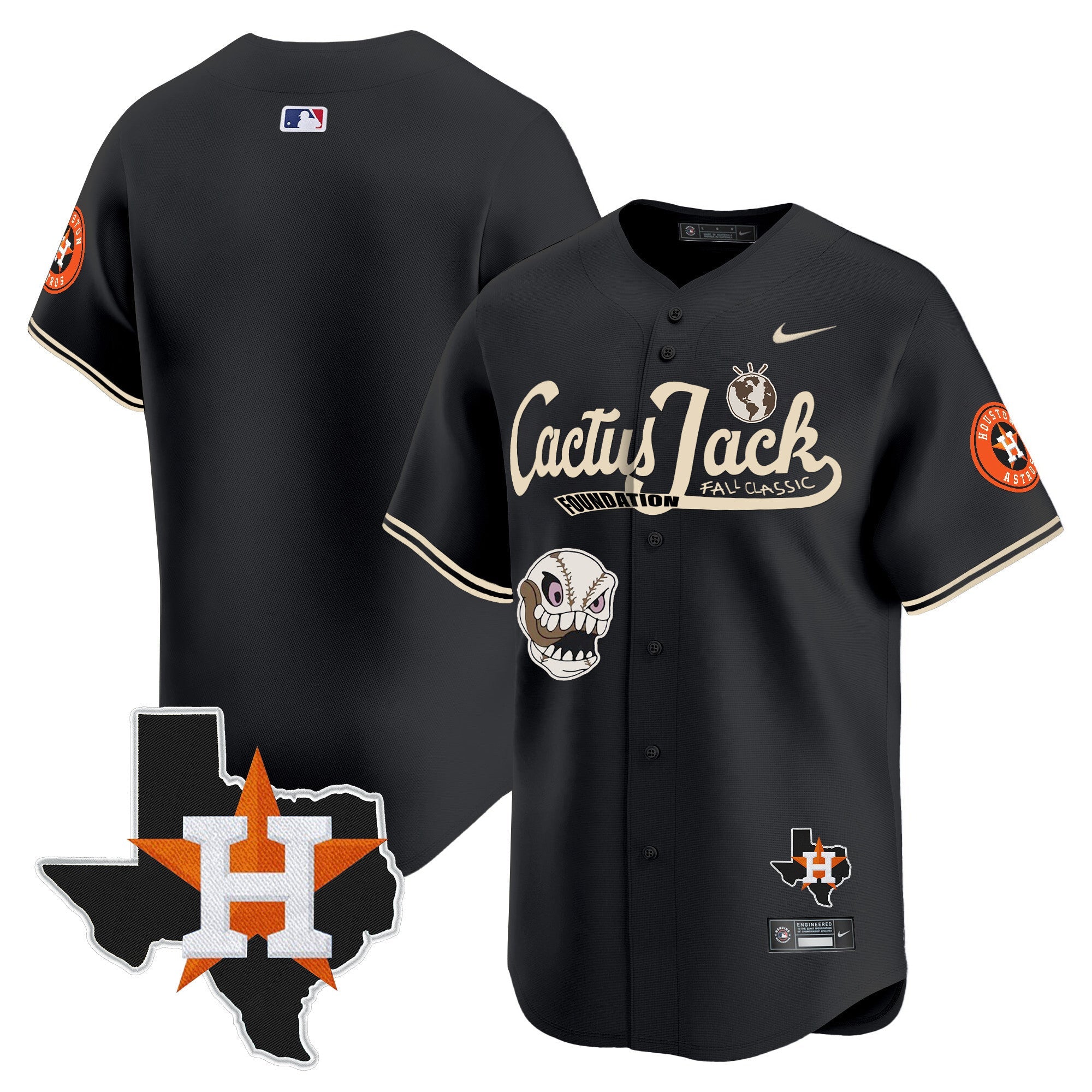Men’s Houston Cactus Jack Patch Vapor Premier Limited Jersey V8 – Stitched