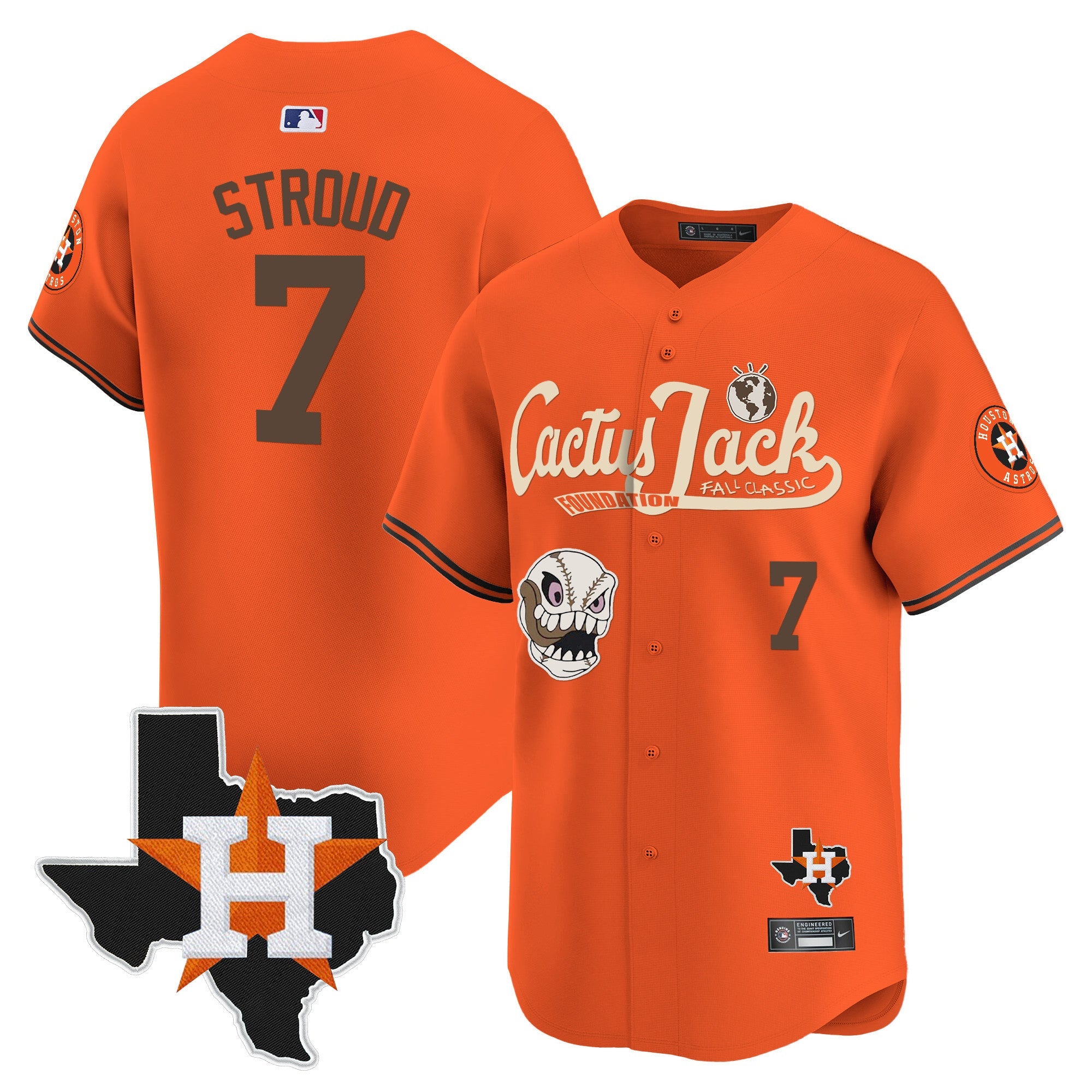 Men’s Houston Cactus Jack Patch Vapor Premier Limited Jersey V8 – Stitched