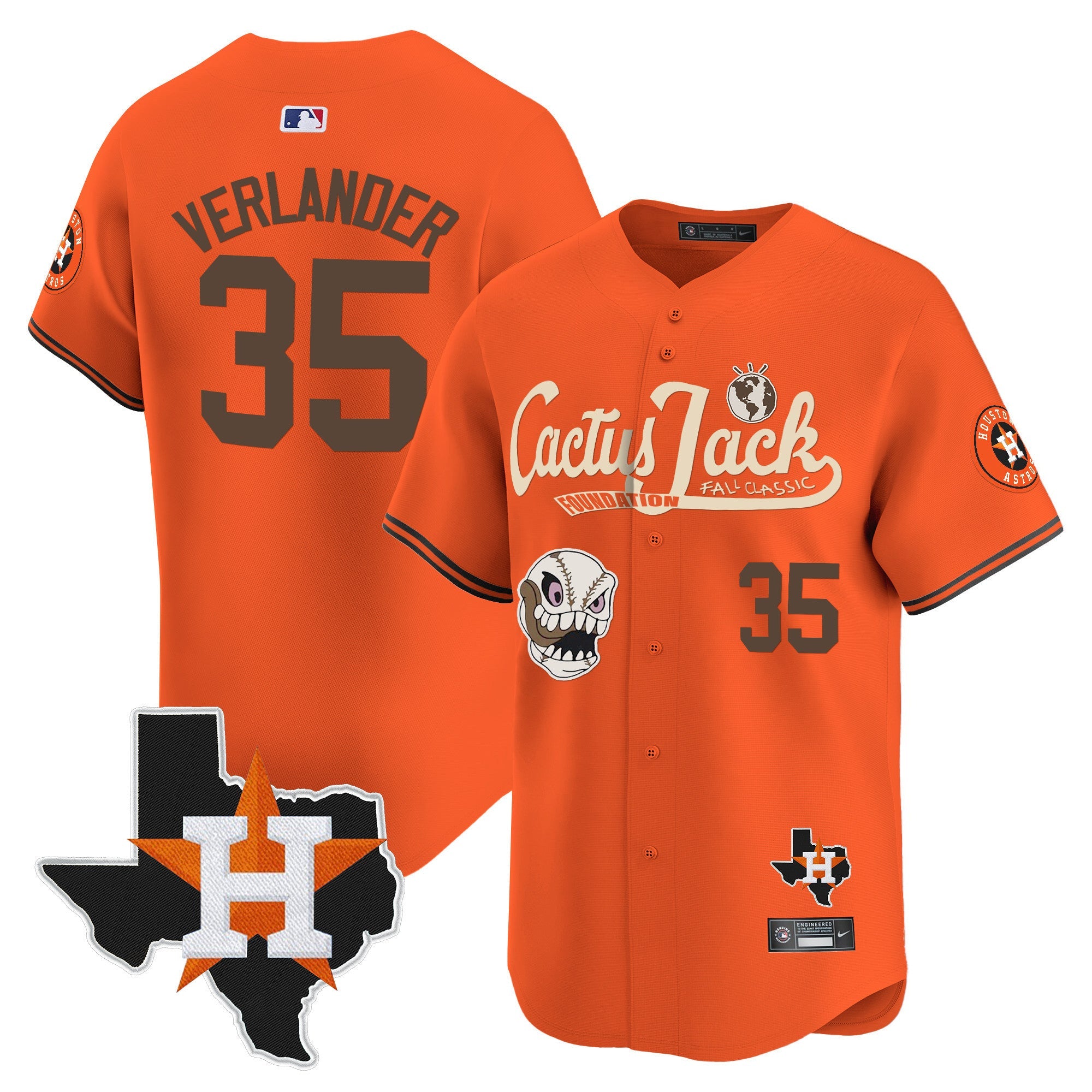 Men’s Houston Cactus Jack Patch Vapor Premier Limited Jersey V8 – Stitched