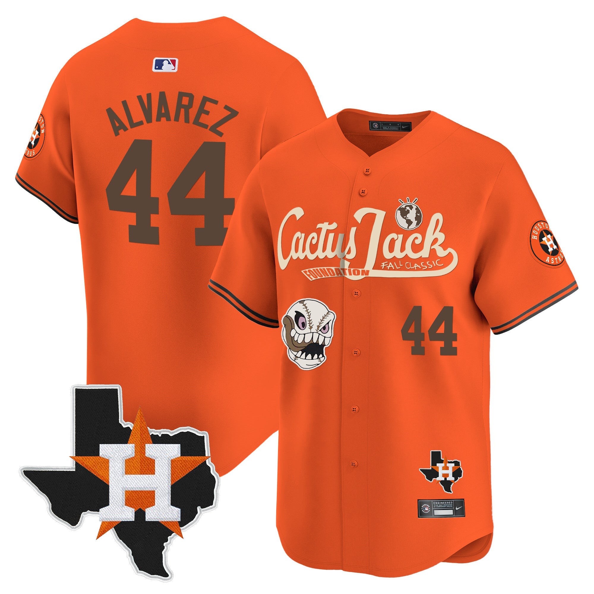 Men’s Houston Cactus Jack Patch Vapor Premier Limited Jersey V8 – Stitched