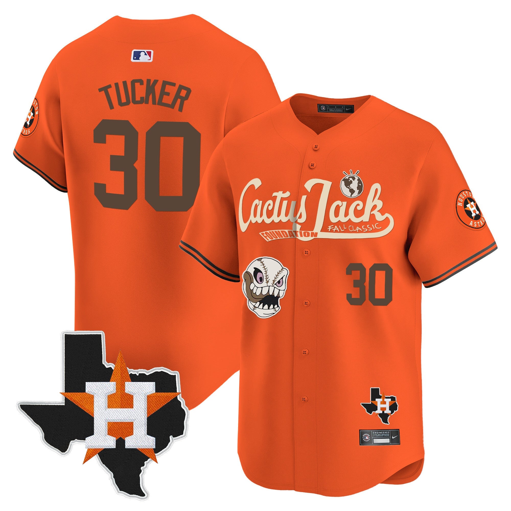 Men’s Houston Cactus Jack Patch Vapor Premier Limited Jersey V8 – Stitched