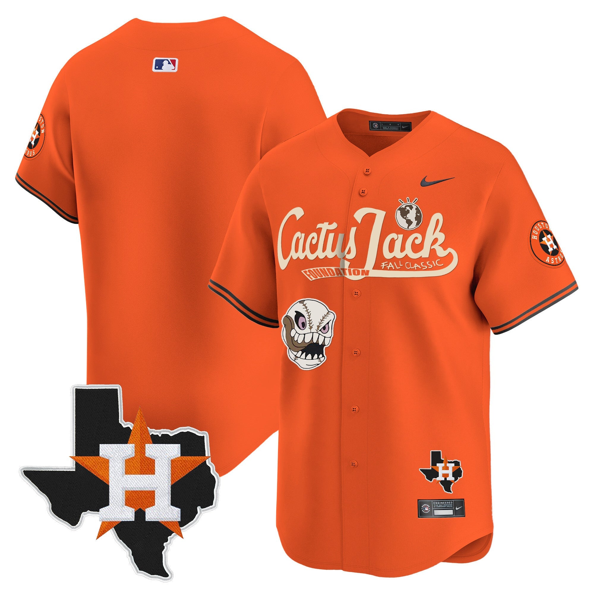 Men’s Houston Cactus Jack Patch Vapor Premier Limited Jersey V8 – Stitched