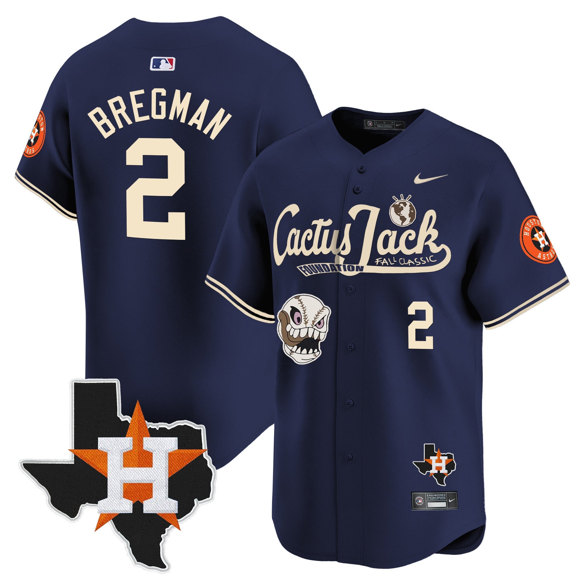 Men’s Houston Cactus Jack Patch Vapor Premier Limited Jersey V8 – Stitched
