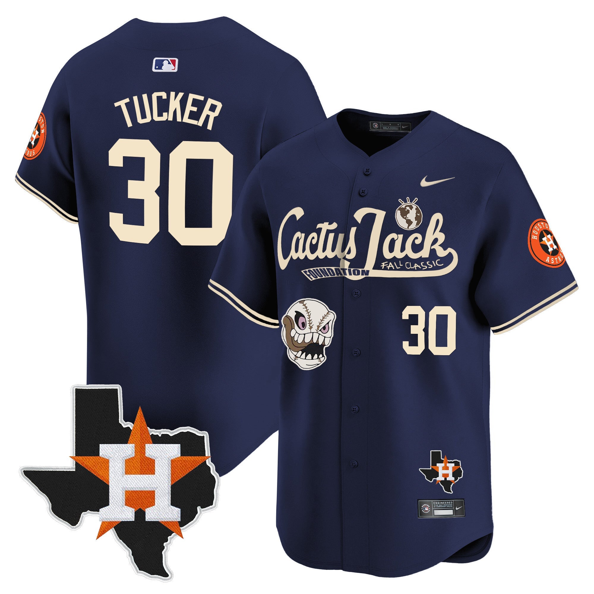Men’s Houston Cactus Jack Patch Vapor Premier Limited Jersey V8 – Stitched