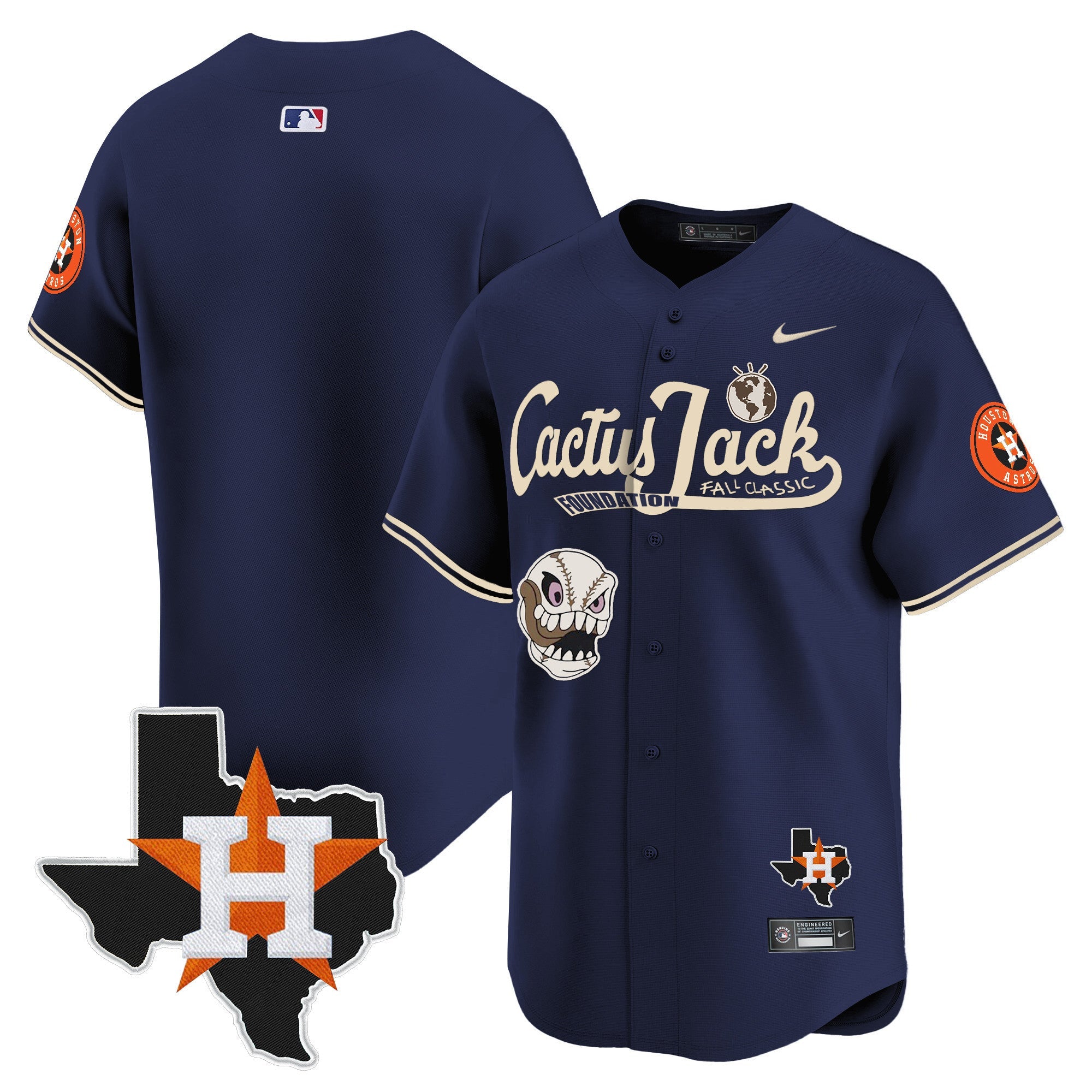 Men’s Houston Cactus Jack Patch Vapor Premier Limited Jersey V8 – Stitched