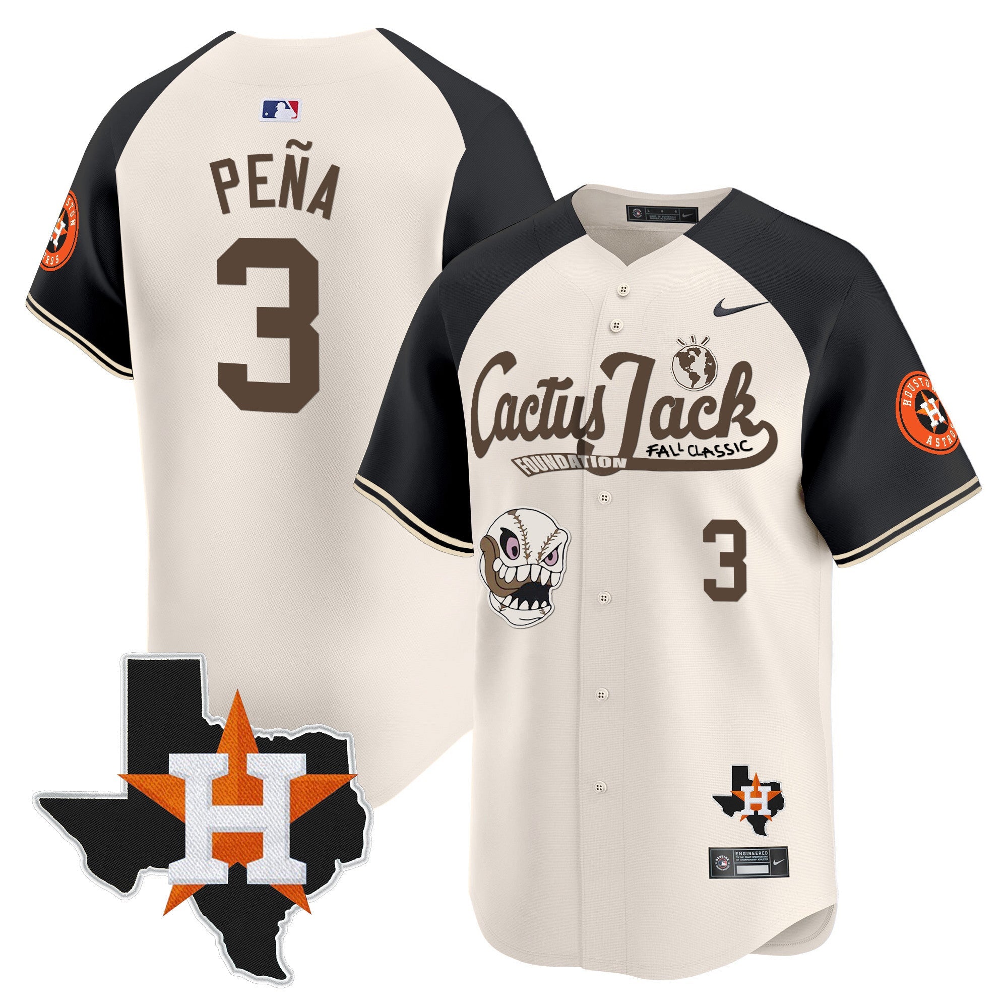 Men’s Houston Cactus Jack Patch Vapor Premier Limited Jersey V8 – Stitched