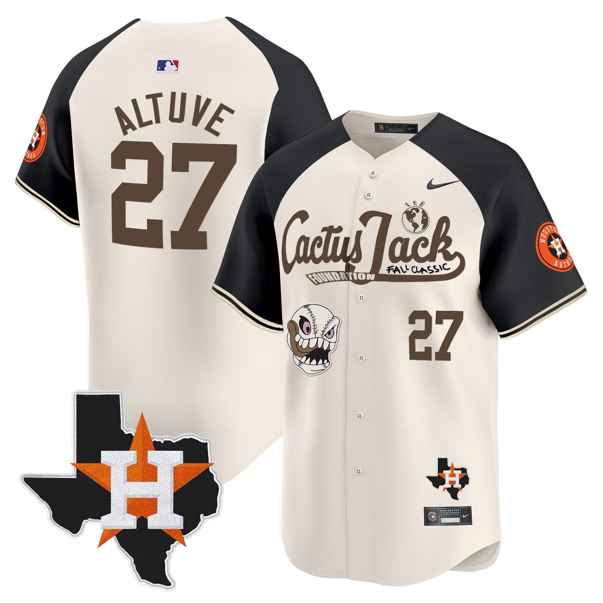 Men’s Houston Cactus Jack Patch Vapor Premier Limited Jersey V8 – Stitched