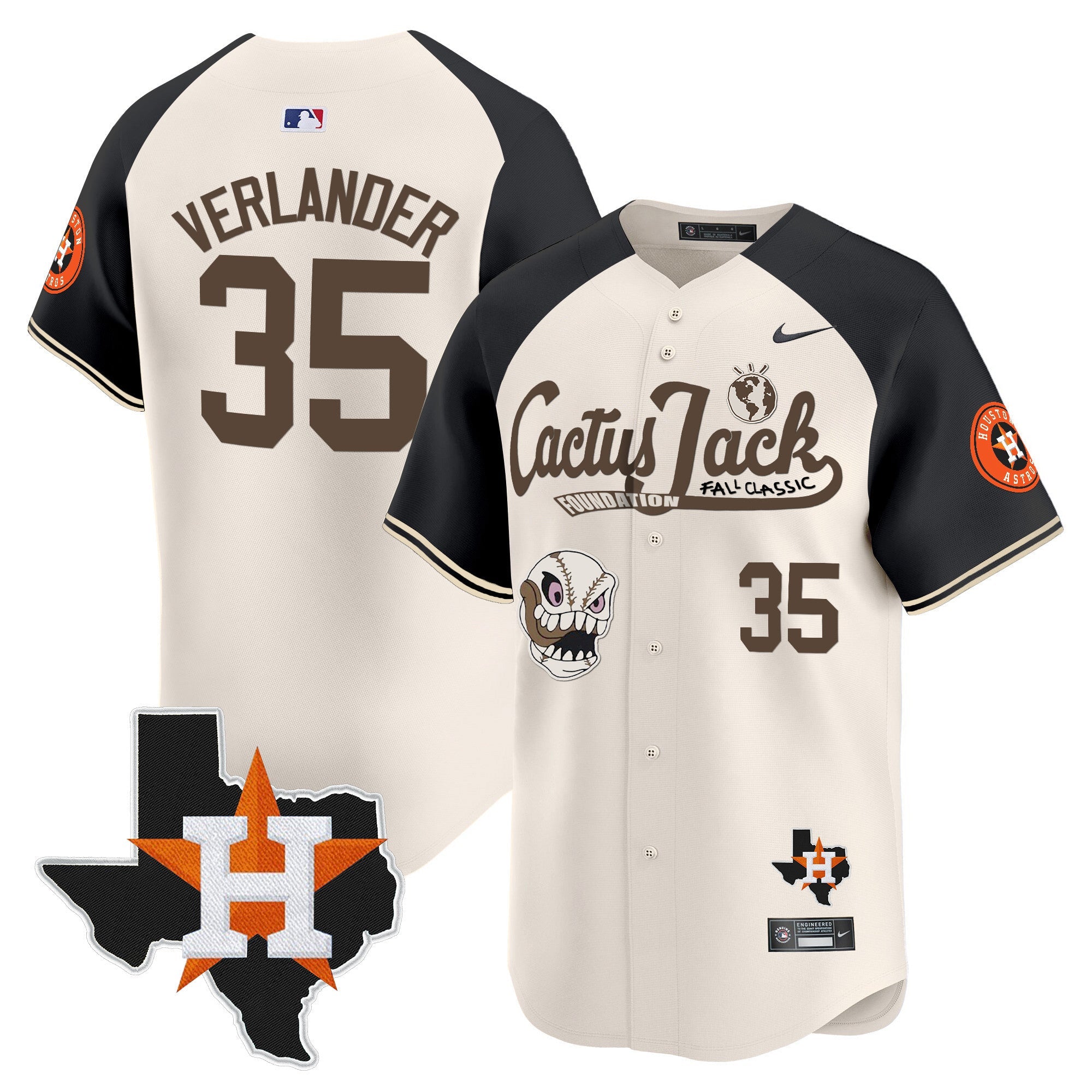 Men’s Houston Cactus Jack Patch Vapor Premier Limited Jersey V8 – Stitched