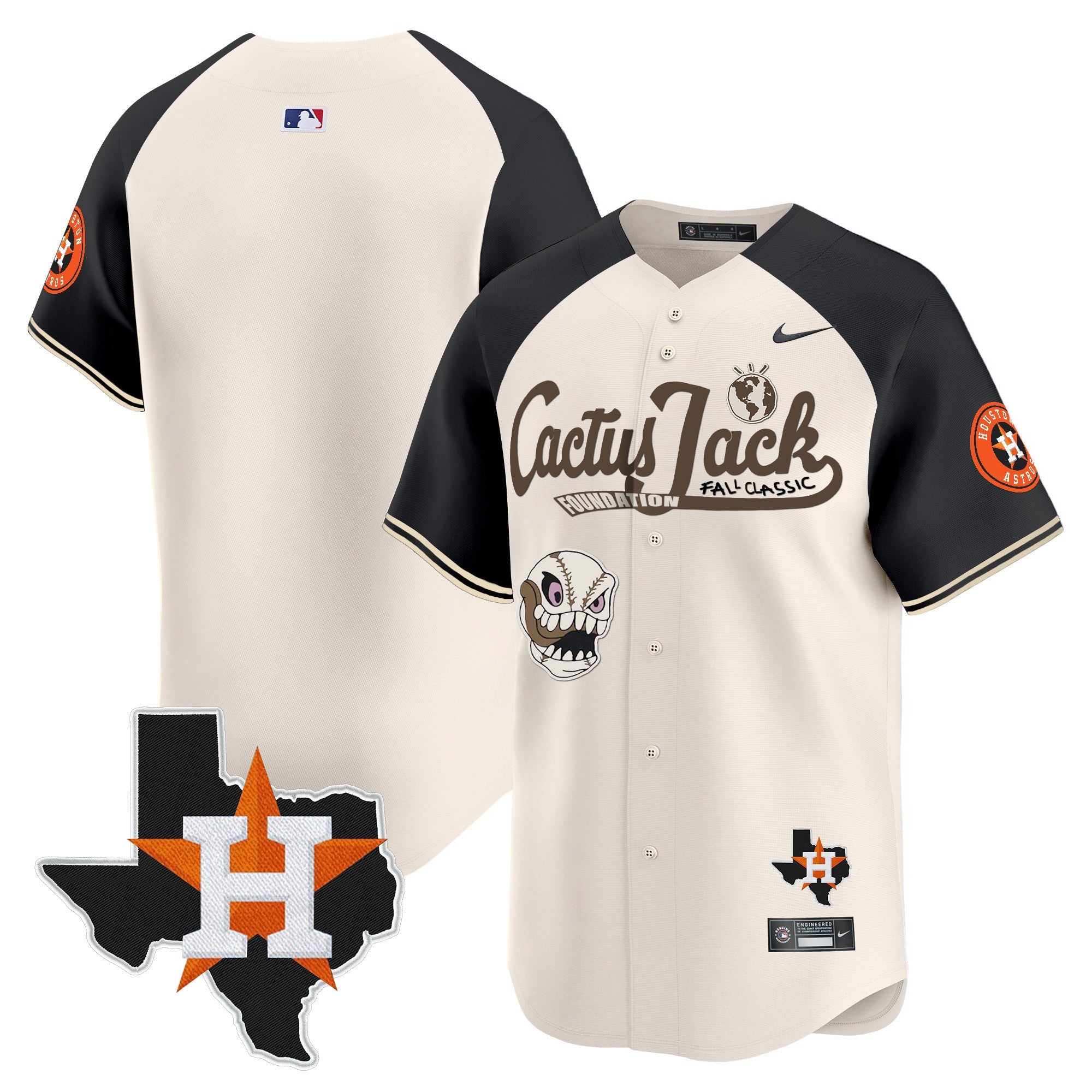 Men’s Houston Cactus Jack Patch Vapor Premier Limited Jersey V8 – Stitched