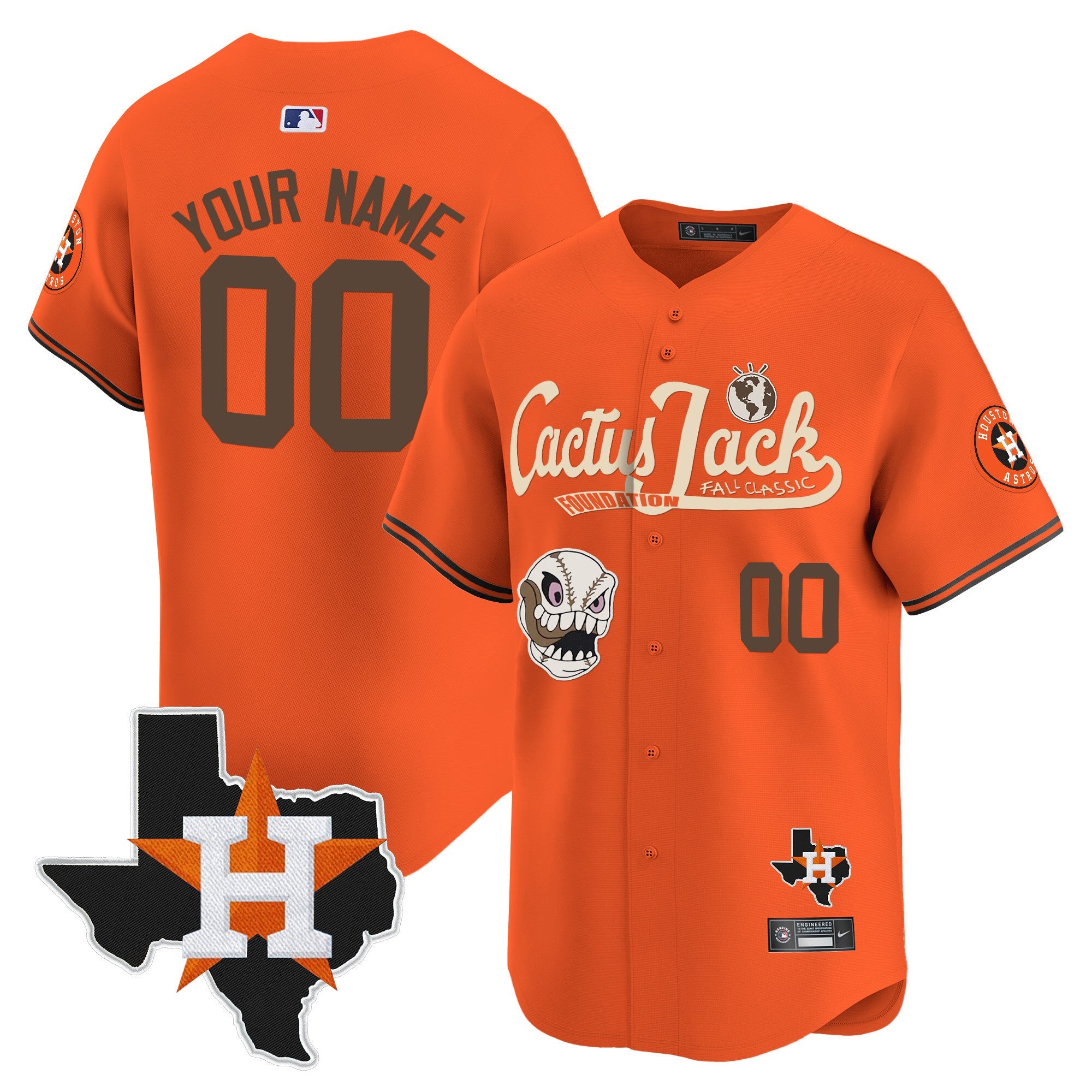 Houston Cactus Jack Patch Vapor Premier Limited Custom Jersey V8 – Stitched