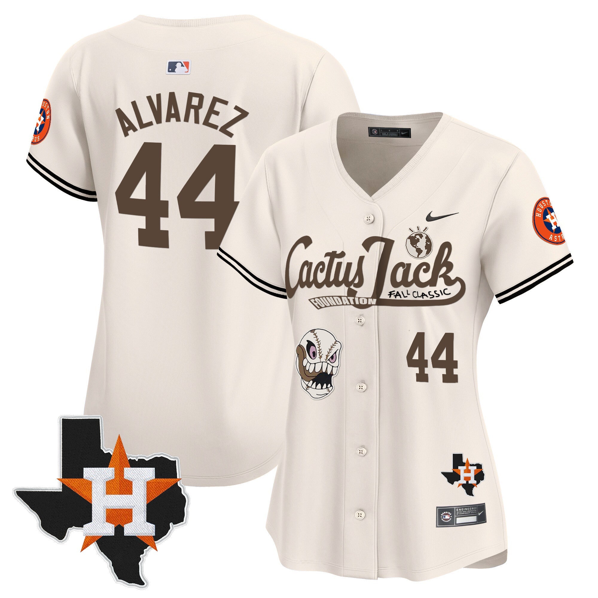 Women’s Houston Cactus Jack Patch Vapor Premier Limited Jersey V8 – Stitched