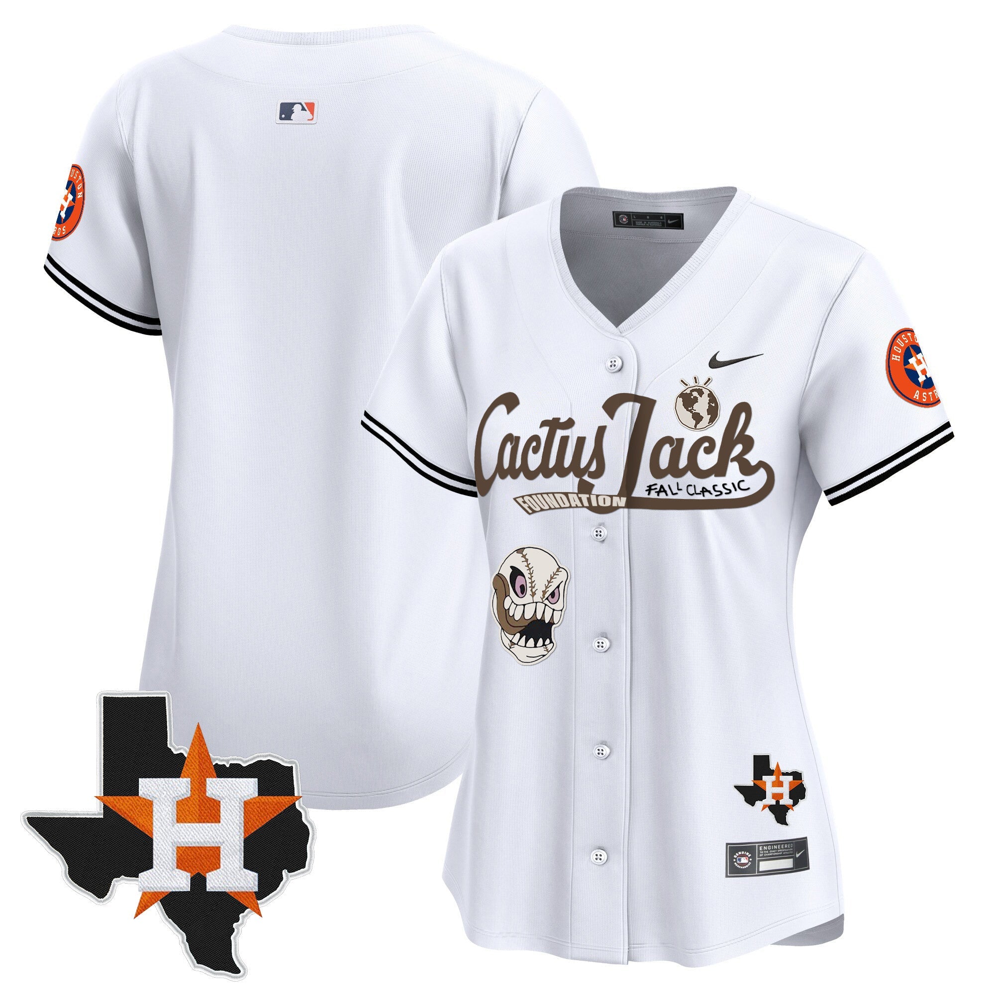 Women’s Houston Cactus Jack Patch Vapor Premier Limited Jersey V8 – Stitched