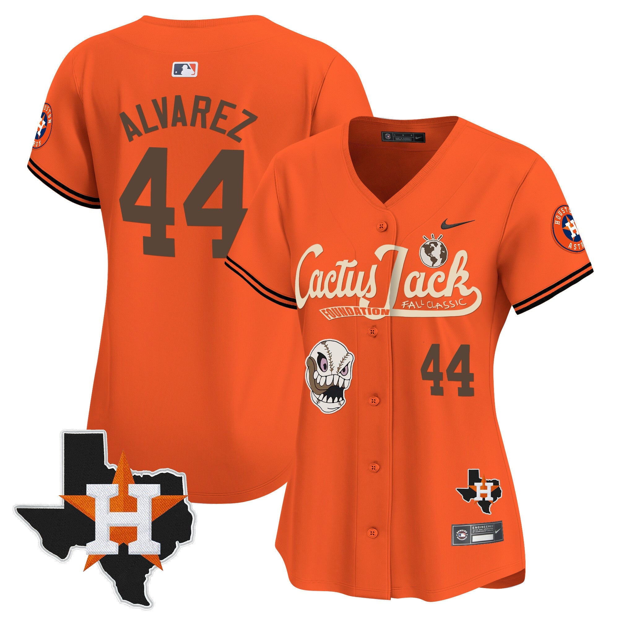 Women’s Houston Cactus Jack Patch Vapor Premier Limited Jersey V8 – Stitched