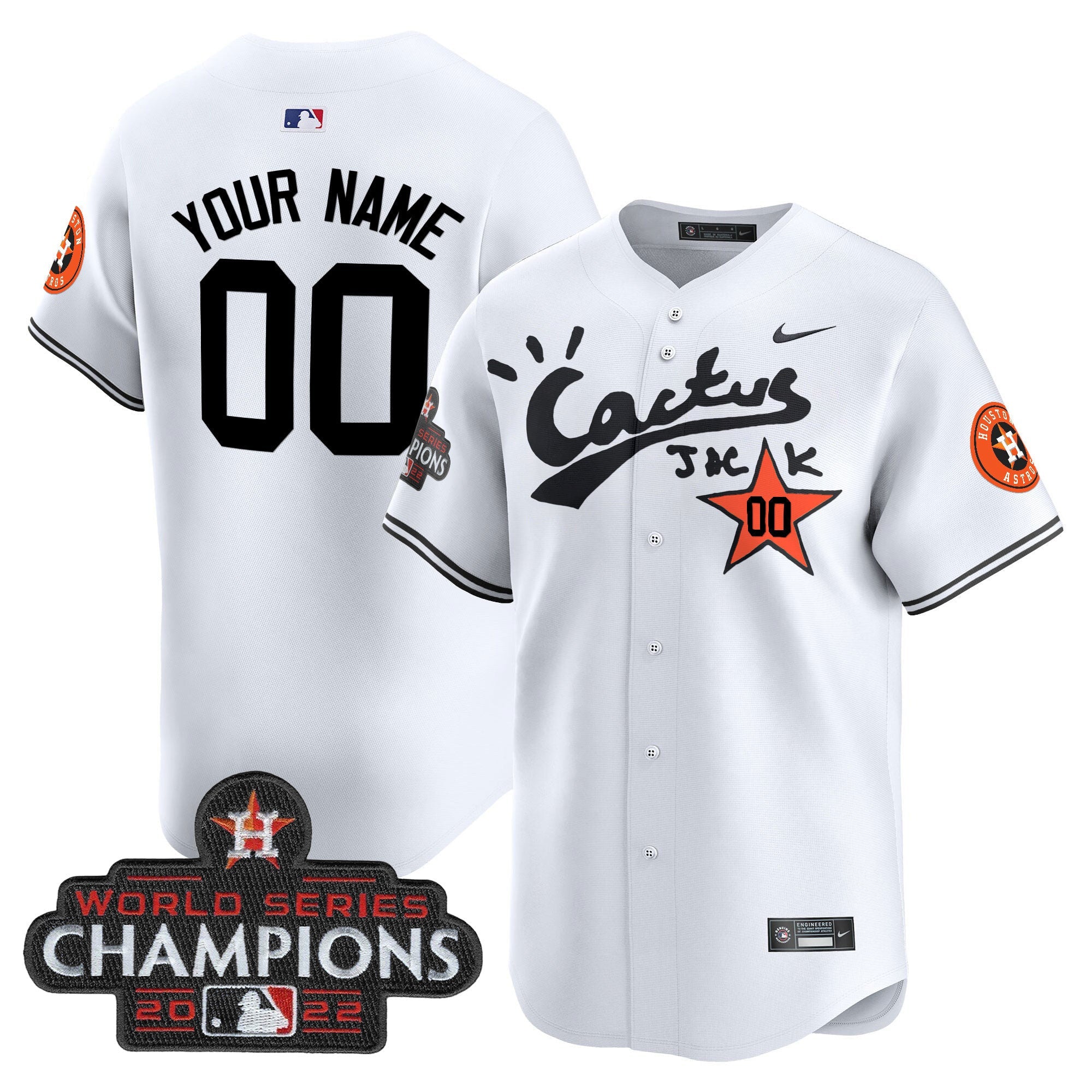 Houston Cactus Jack Champions Patch Vapor Premier Limited Custom Jersey