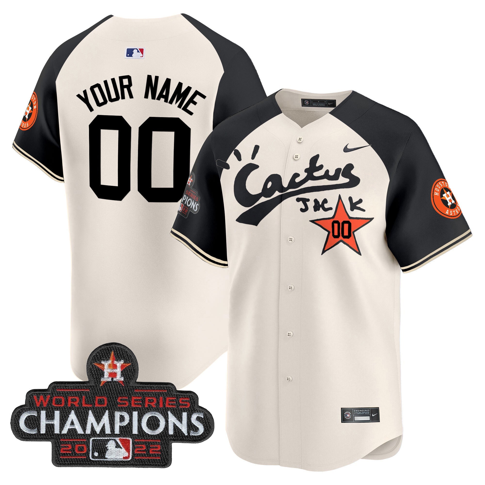 Houston Cactus Jack Champions Patch Vapor Premier Limited Custom Jersey
