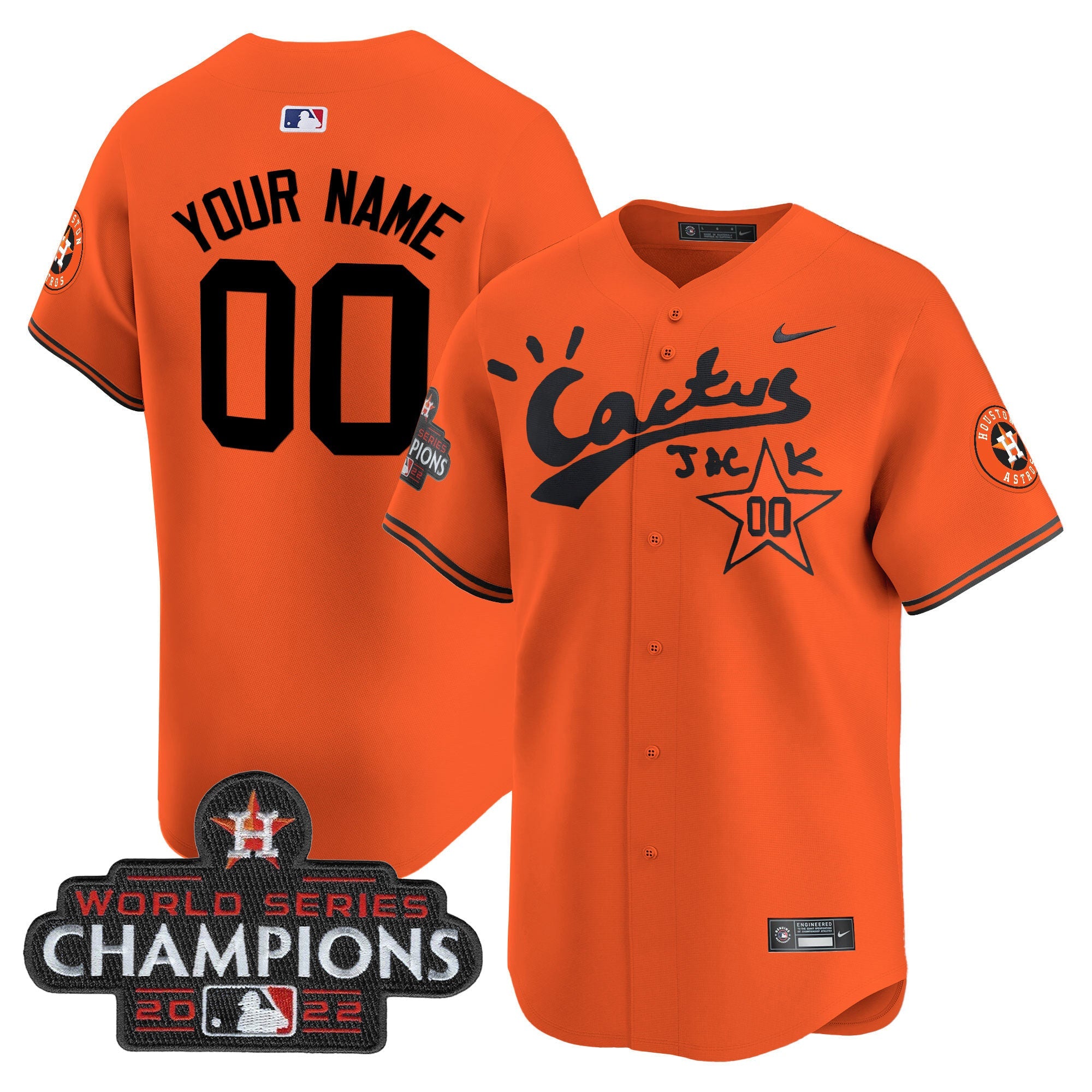 Houston Cactus Jack Champions Patch Vapor Premier Limited Custom Jersey
