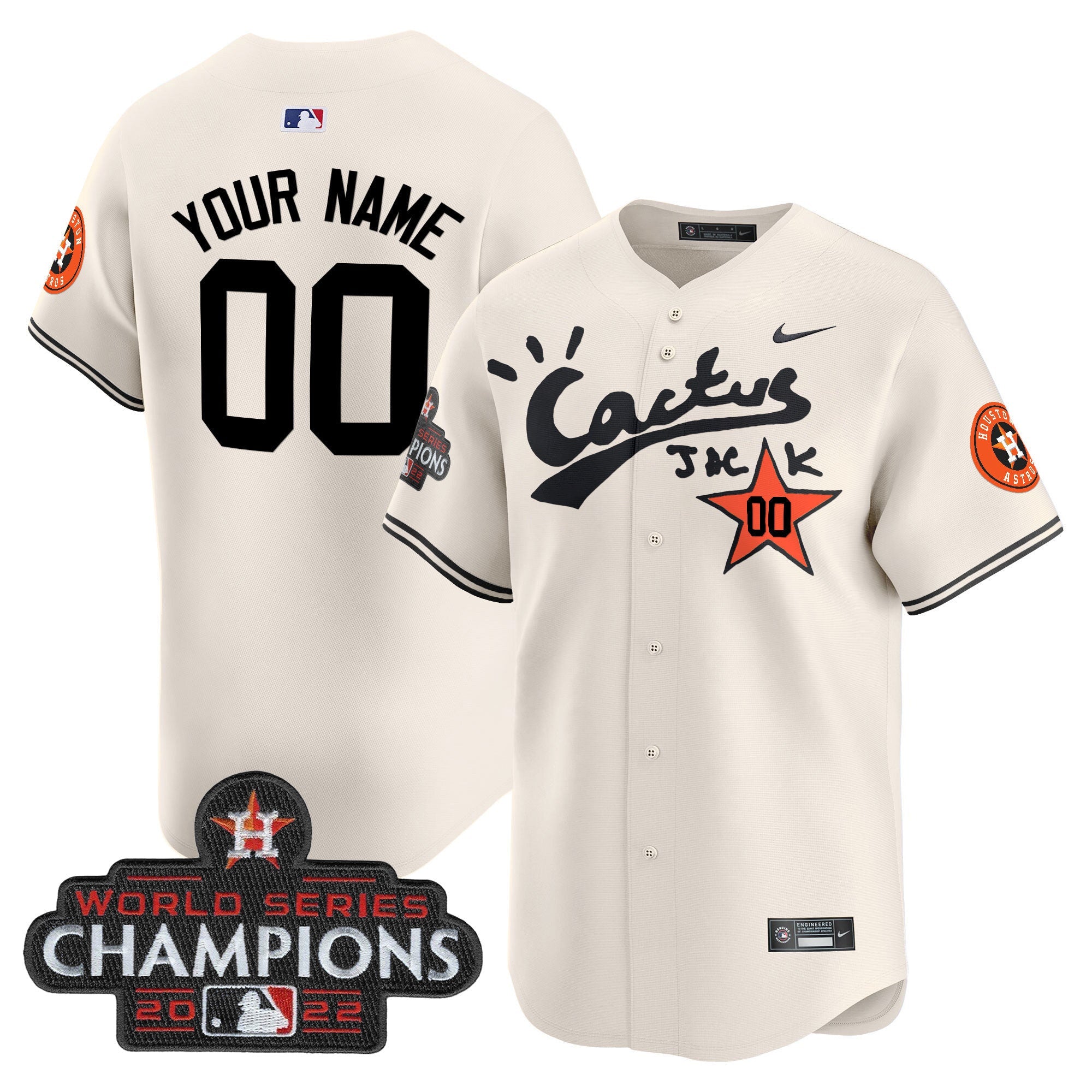 Houston Cactus Jack Champions Patch Vapor Premier Limited Custom Jersey
