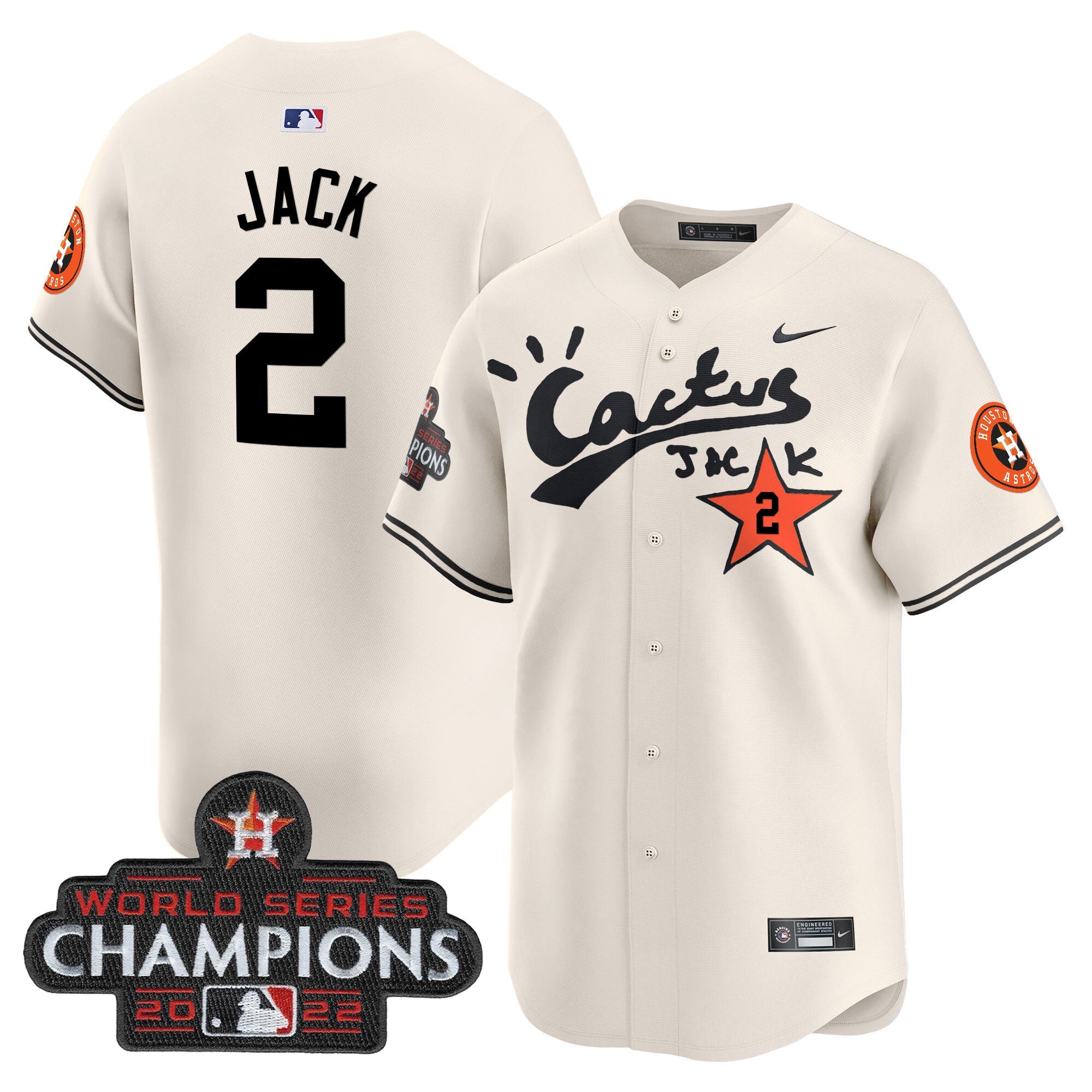 Men’s Houston Cactus Jack Champions Patch Vapor Premier Limited Jersey