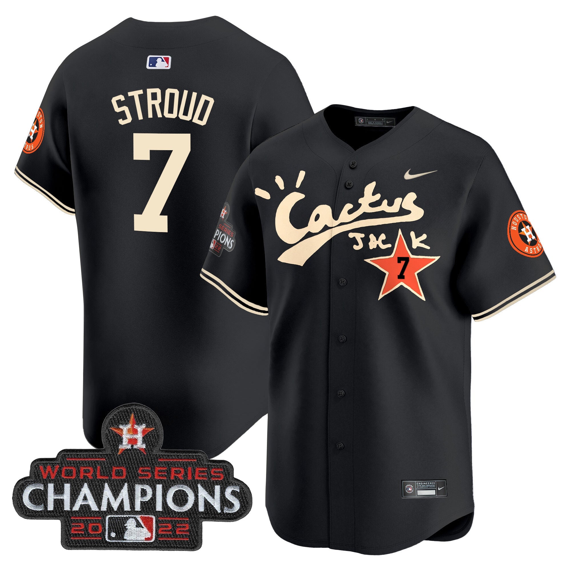 Men’s Houston Cactus Jack Champions Patch Vapor Premier Limited Jersey