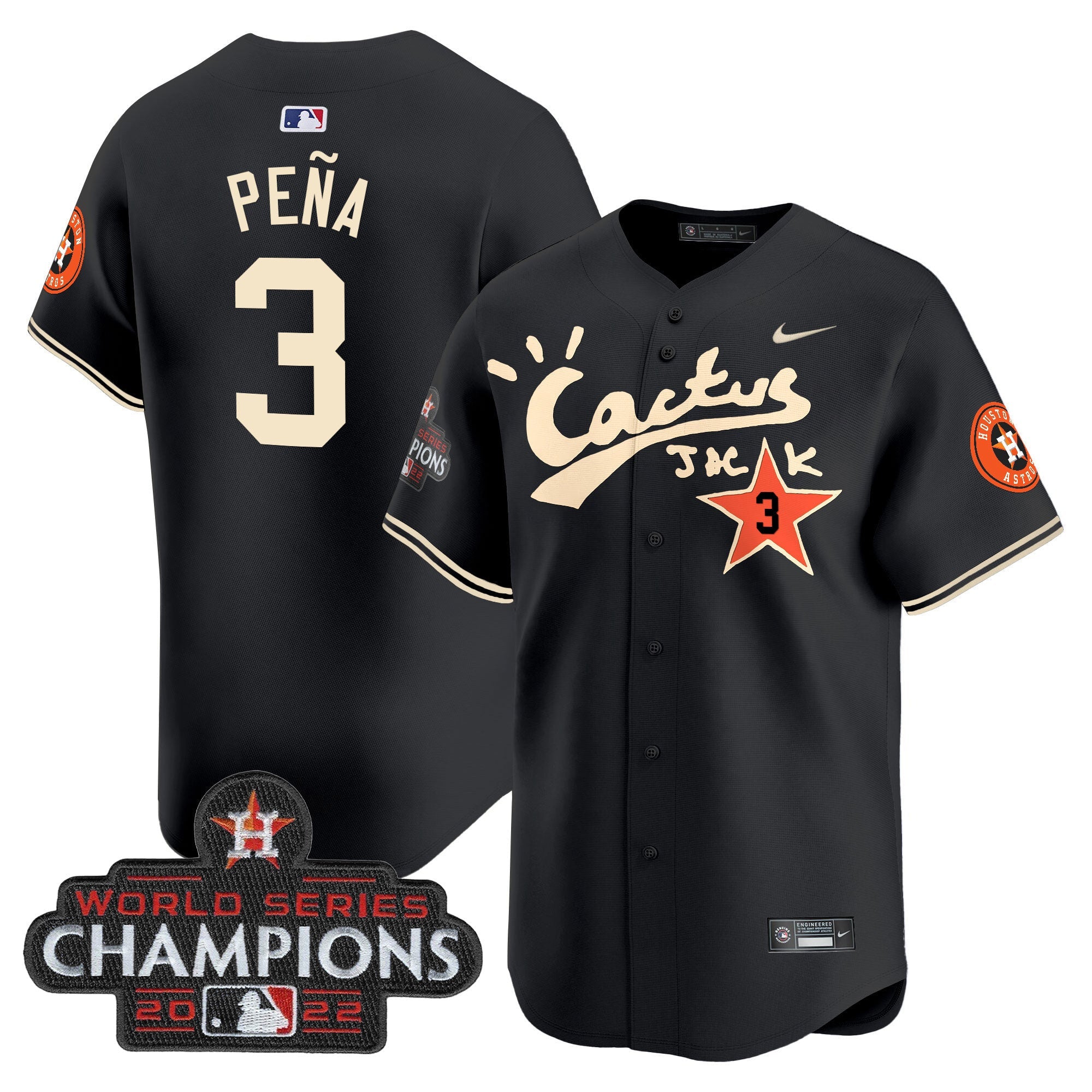 Men’s Houston Cactus Jack Champions Patch Vapor Premier Limited Jersey