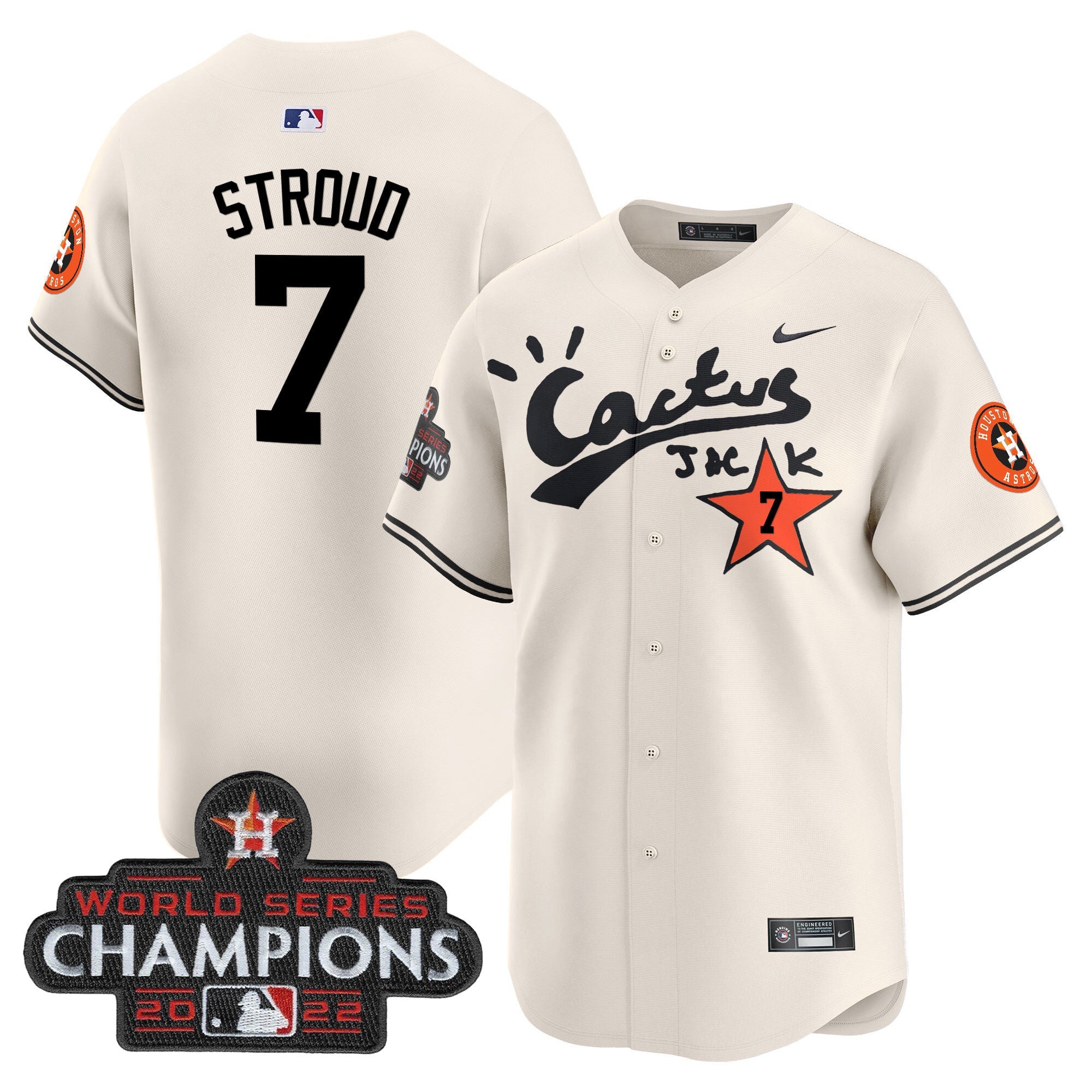 Men’s Houston Cactus Jack Champions Patch Vapor Premier Limited Jersey