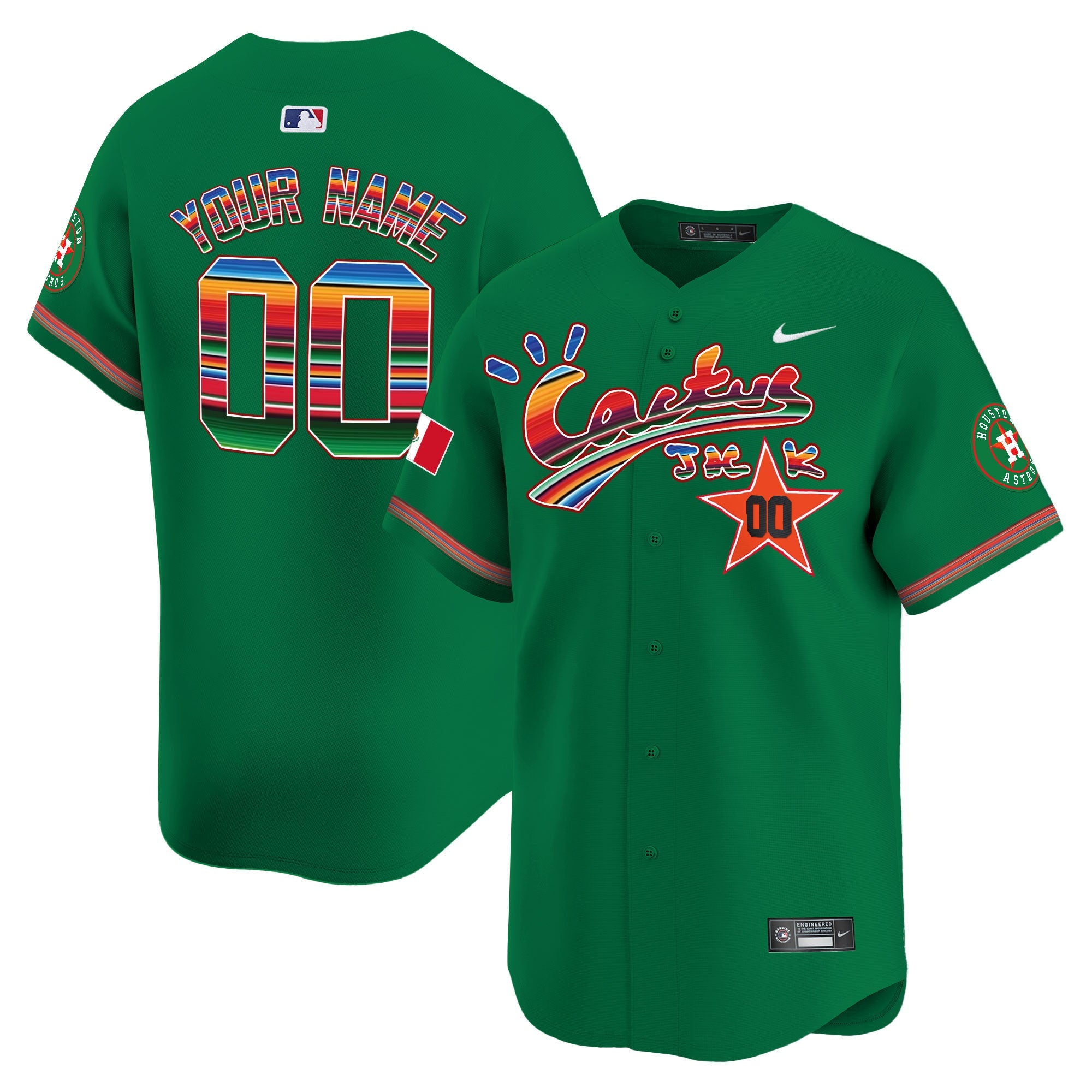 Houston Mexico Cactus Jack Vapor Premier Limited Custom Jersey