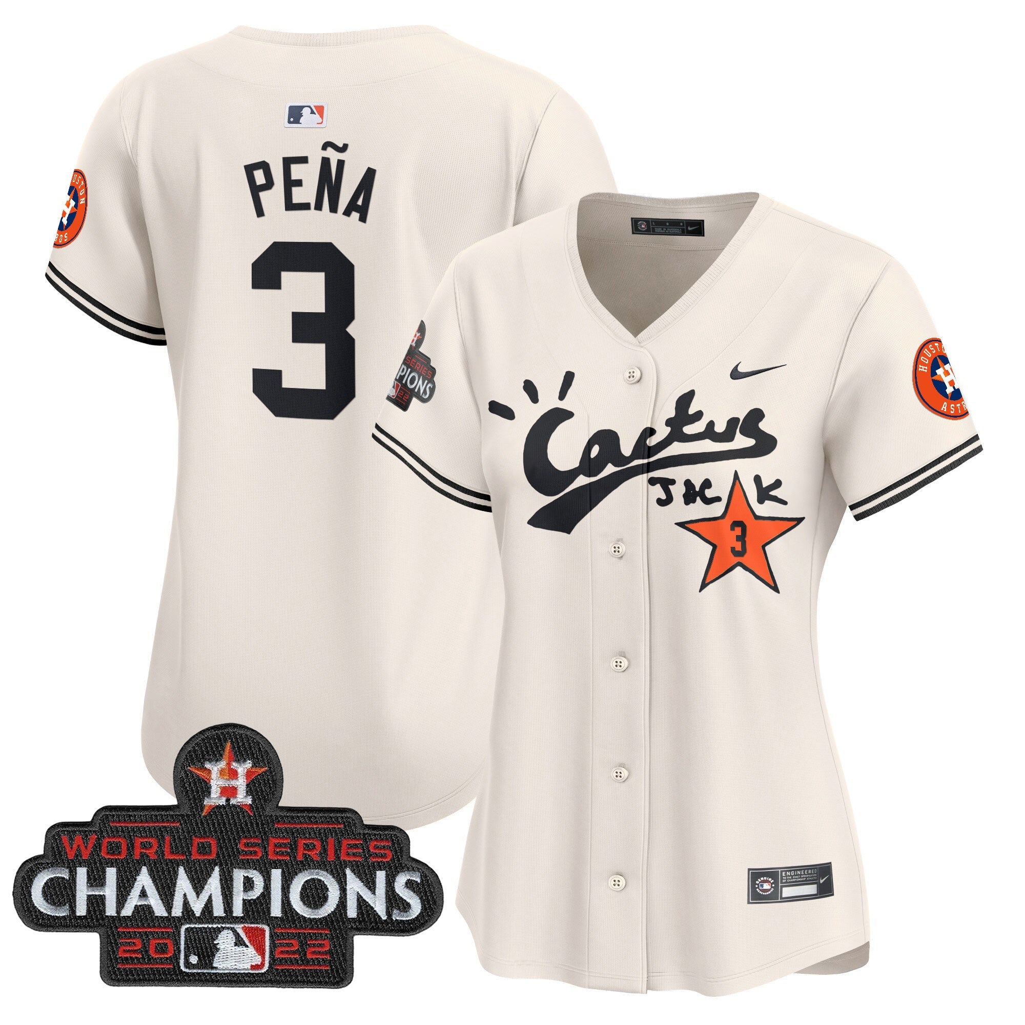 Women’s Houston Cactus Jack Champions Patch Vapor Premier Limited Jersey