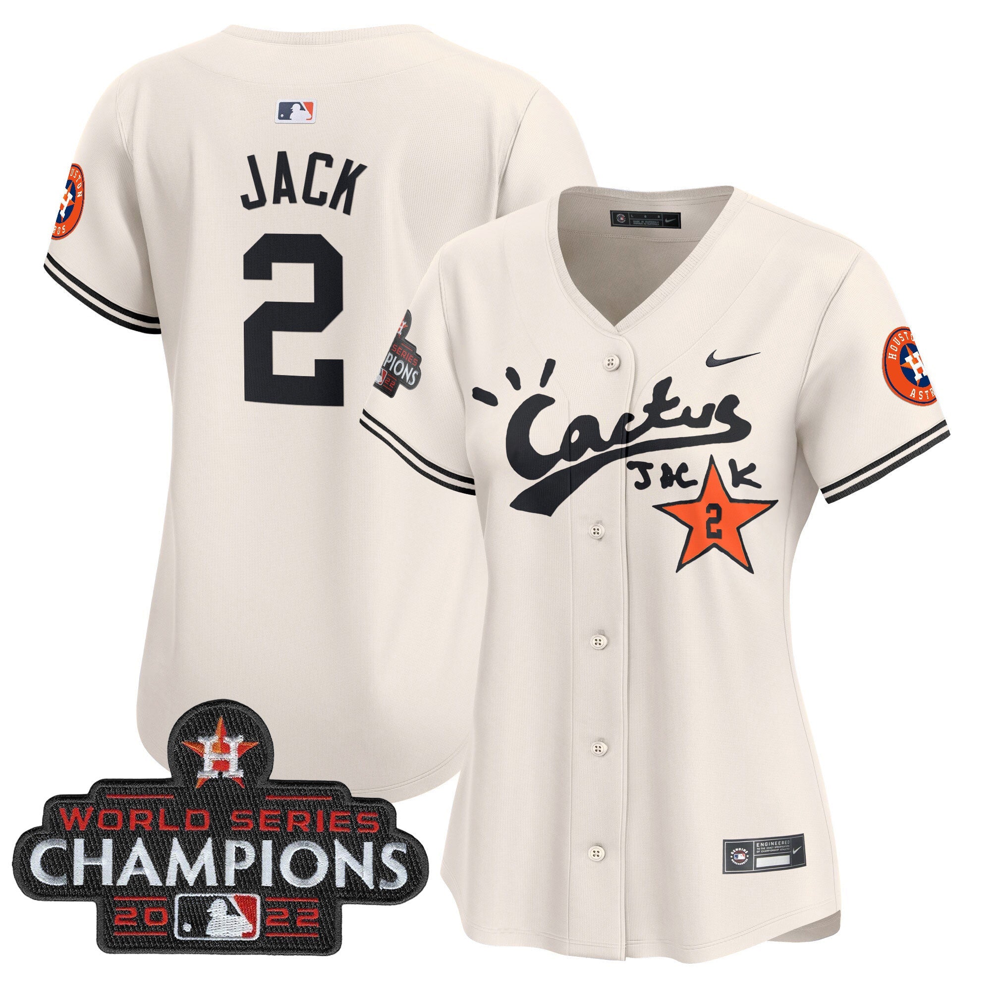 Women’s Houston Cactus Jack Champions Patch Vapor Premier Limited Jersey