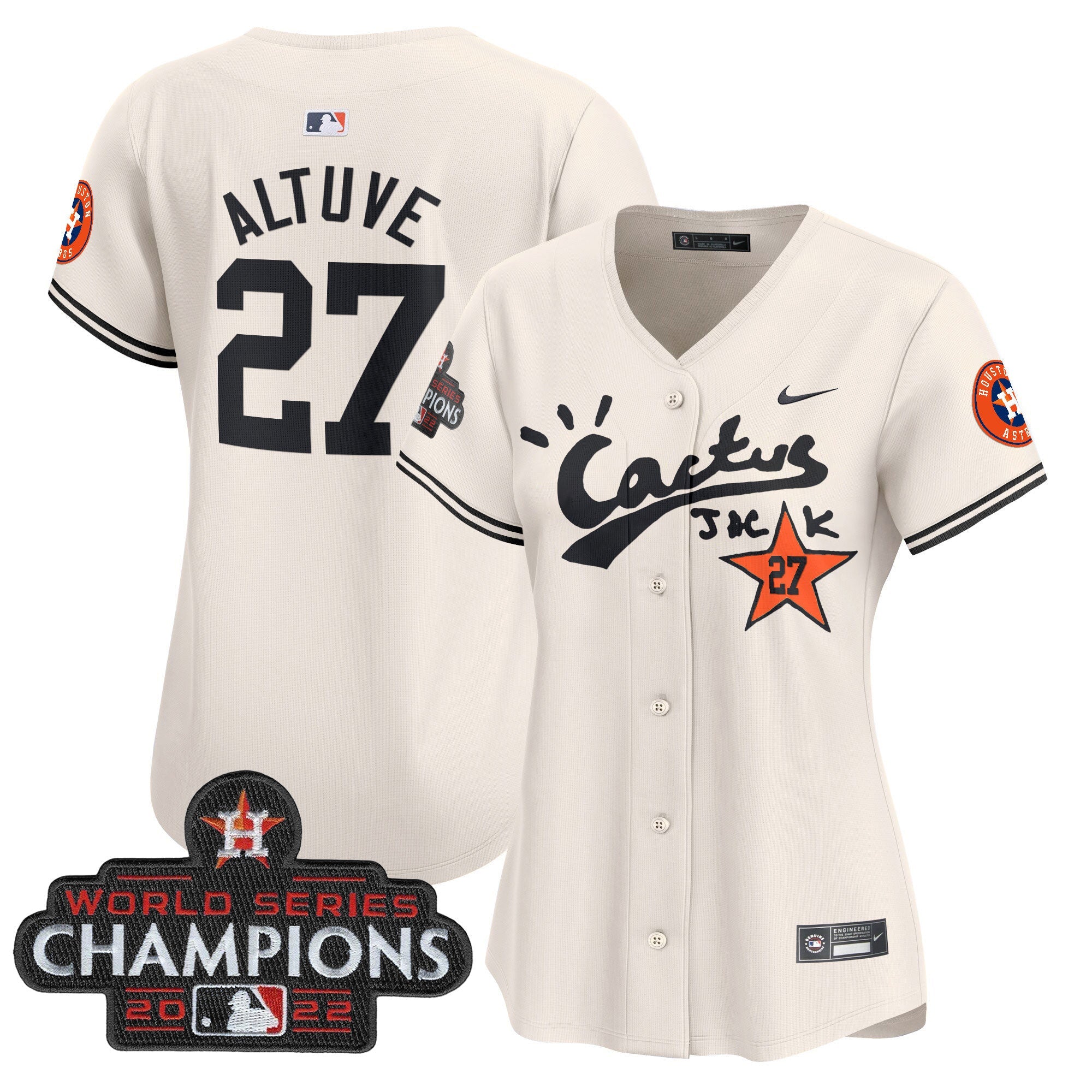 Women’s Houston Cactus Jack Champions Patch Vapor Premier Limited Jersey