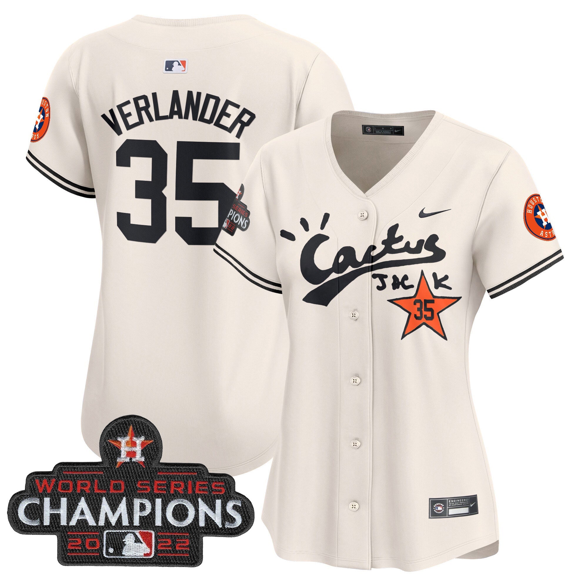 Women’s Houston Cactus Jack Champions Patch Vapor Premier Limited Jersey