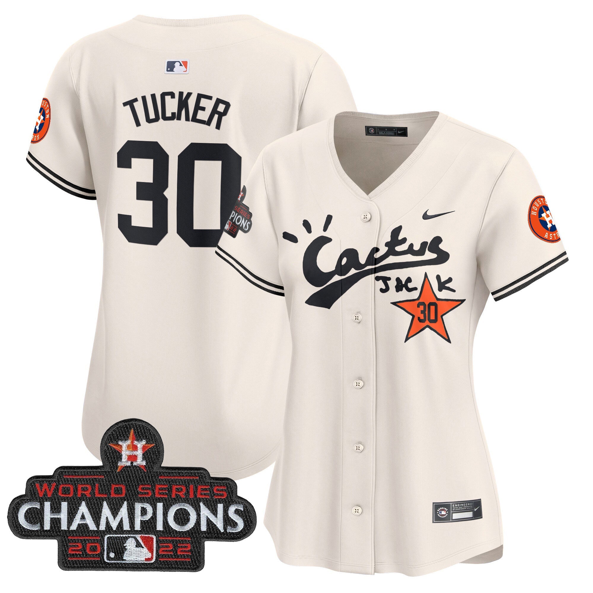 Women’s Houston Cactus Jack Champions Patch Vapor Premier Limited Jersey