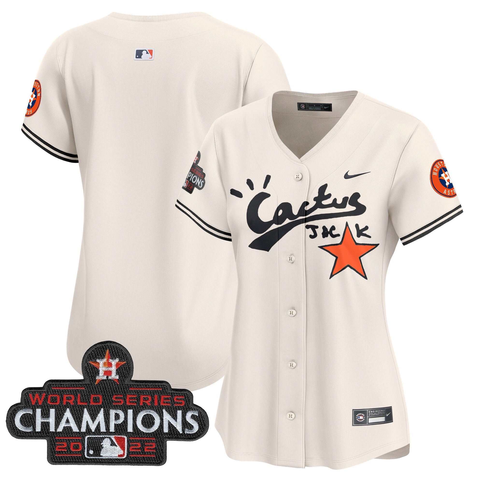 Women’s Houston Cactus Jack Champions Patch Vapor Premier Limited Jersey