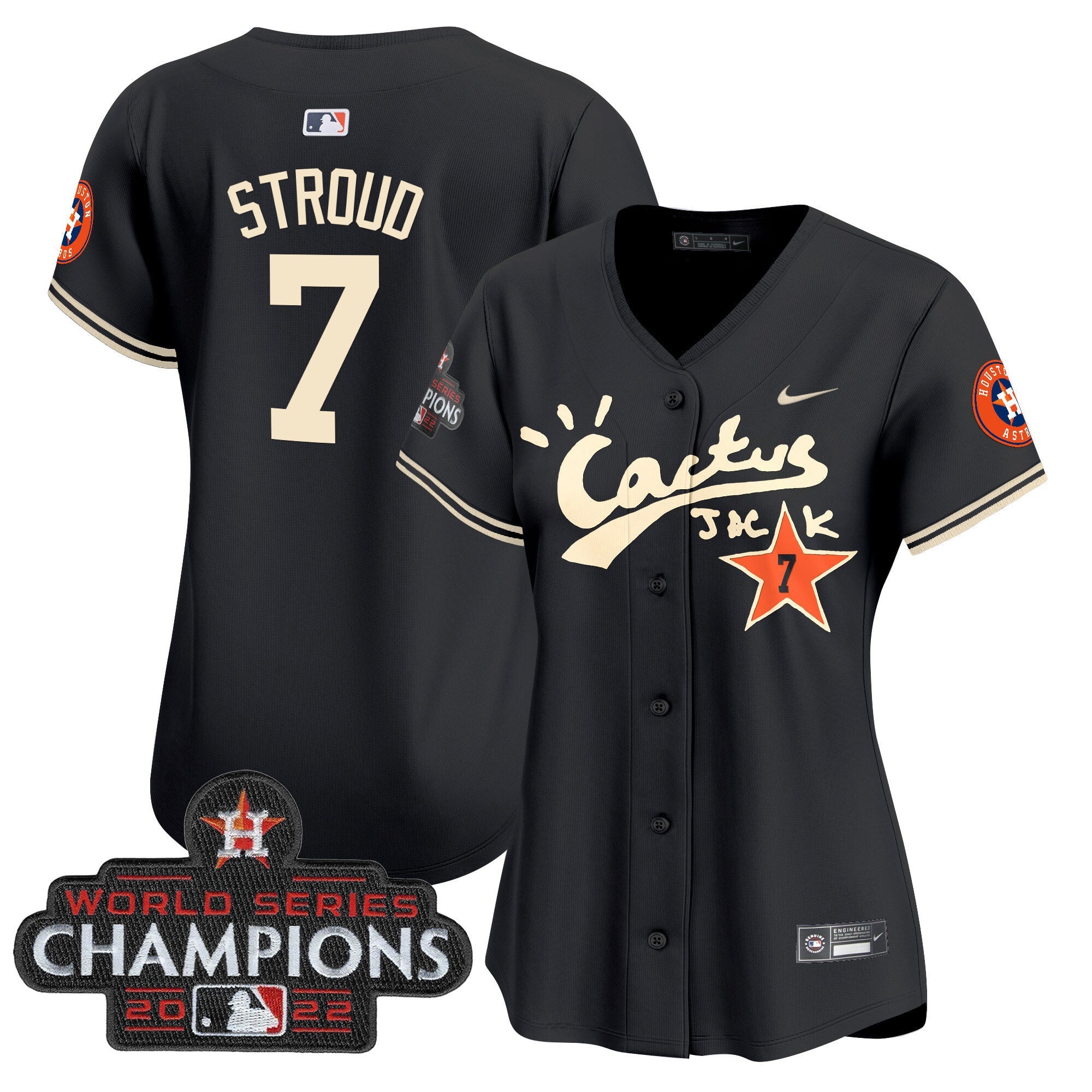 Women’s Houston Cactus Jack Champions Patch Vapor Premier Limited Jersey