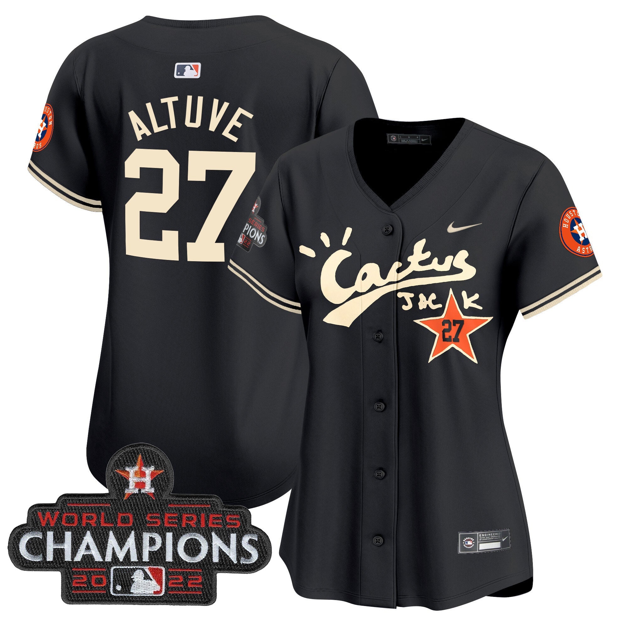 Women’s Houston Cactus Jack Champions Patch Vapor Premier Limited Jersey