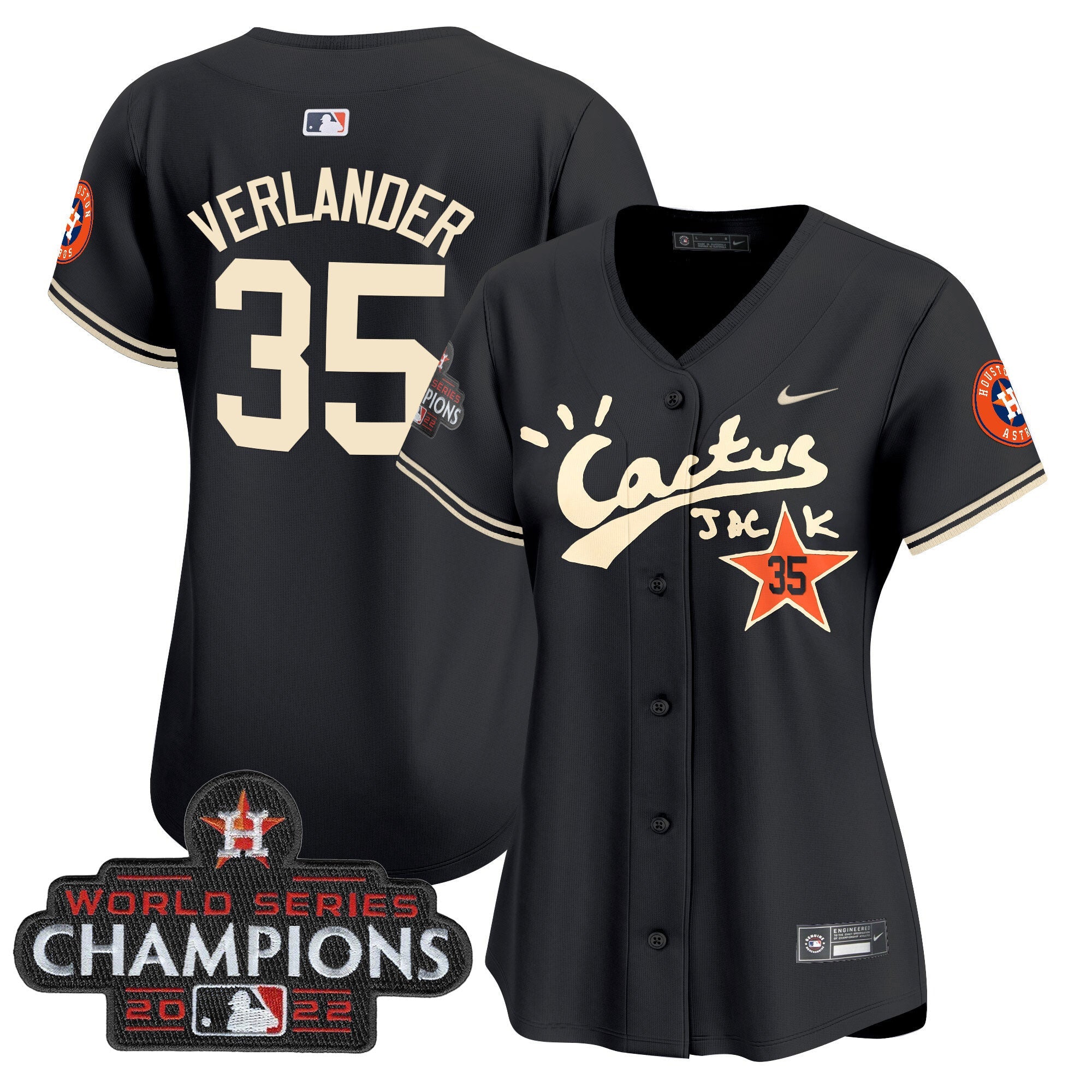 Women’s Houston Cactus Jack Champions Patch Vapor Premier Limited Jersey