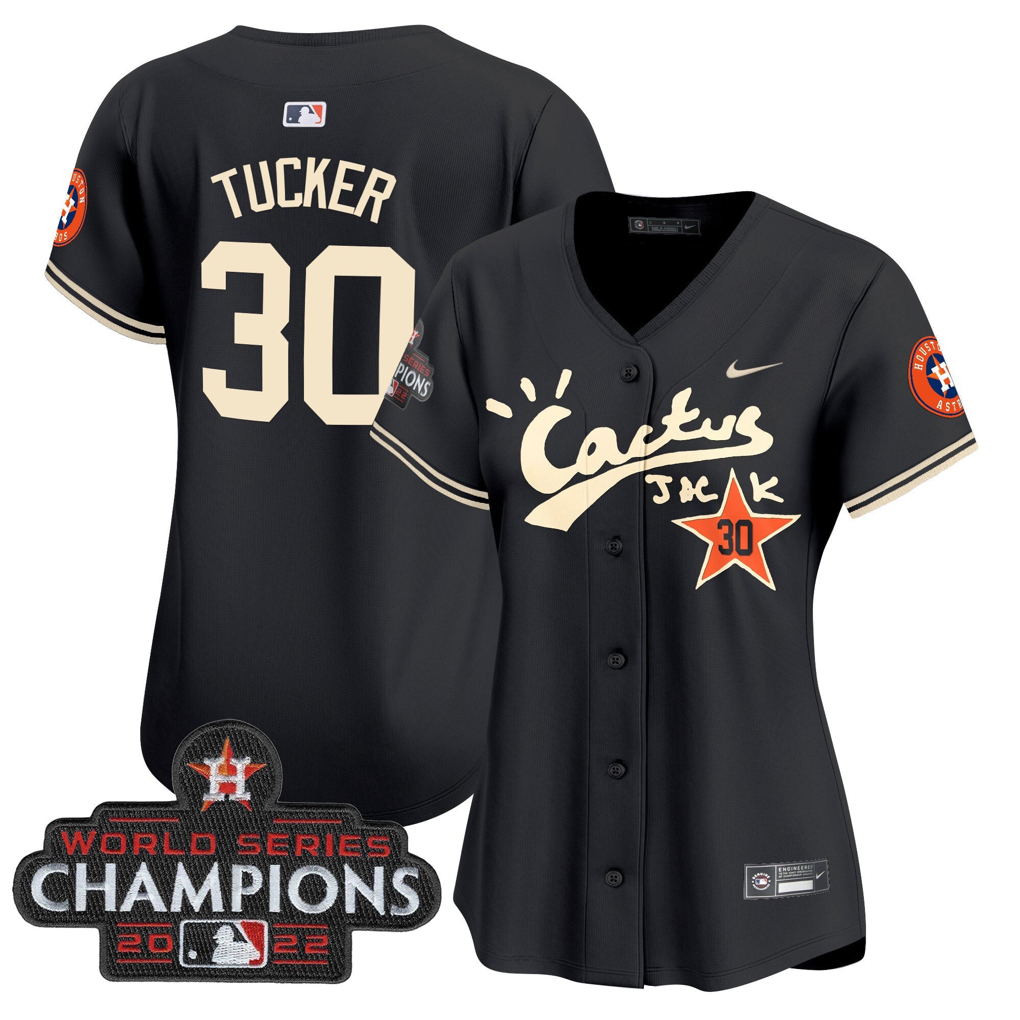 Women’s Houston Cactus Jack Champions Patch Vapor Premier Limited Jersey