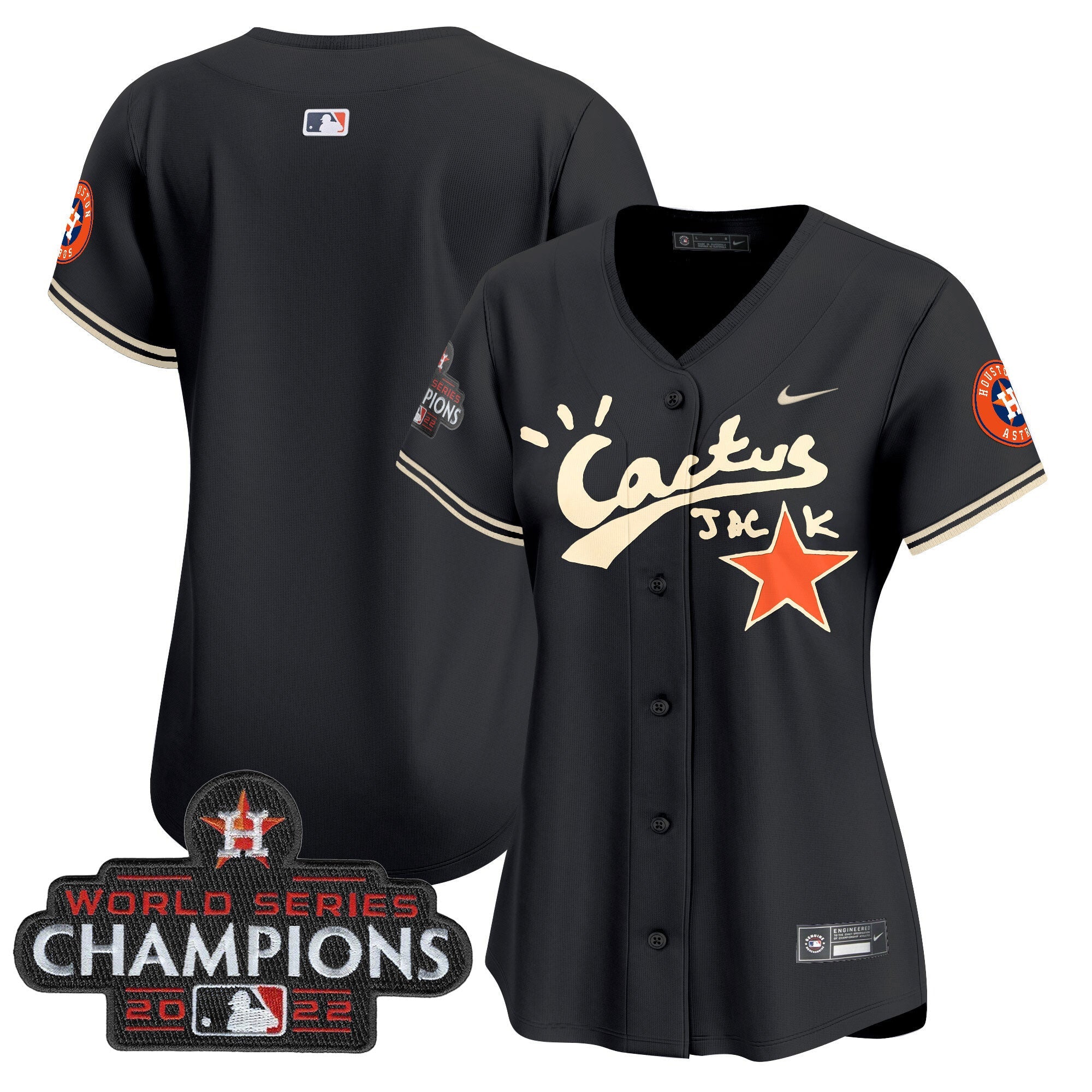 Women’s Houston Cactus Jack Champions Patch Vapor Premier Limited Jersey