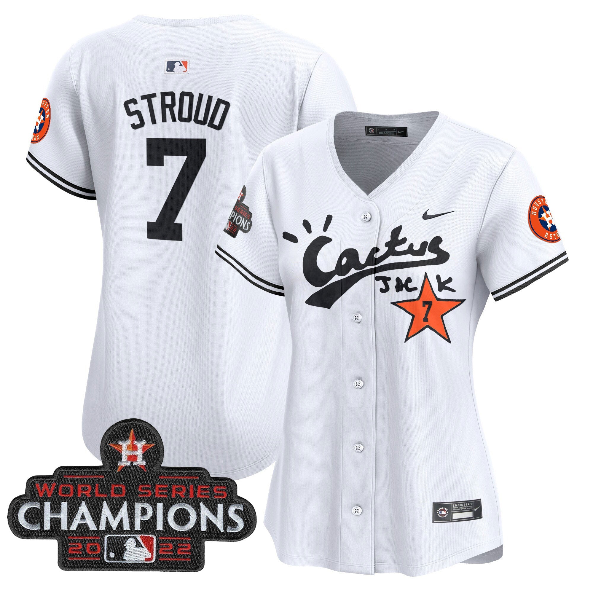 Women’s Houston Cactus Jack Champions Patch Vapor Premier Limited Jersey