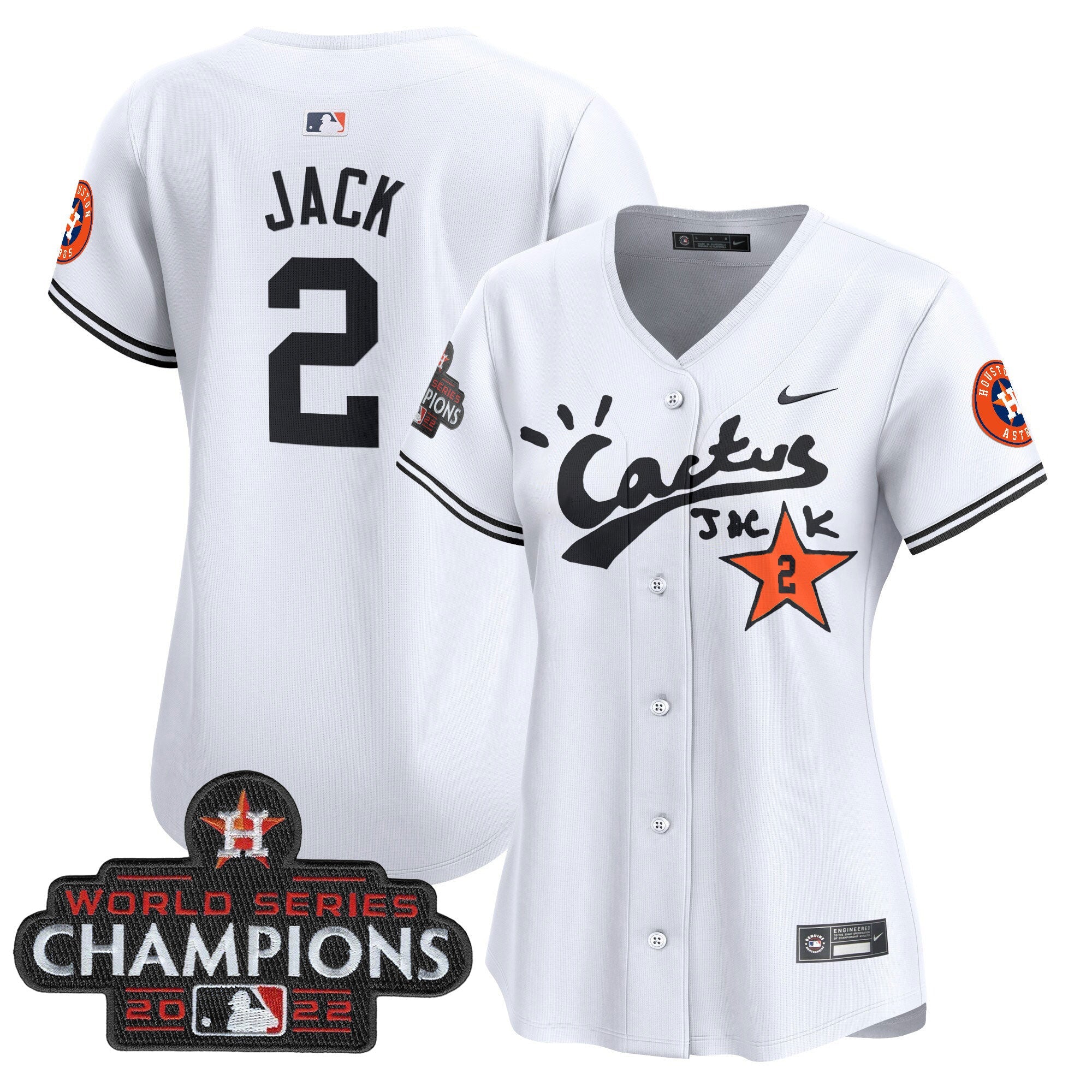 Women’s Houston Cactus Jack Champions Patch Vapor Premier Limited Jersey