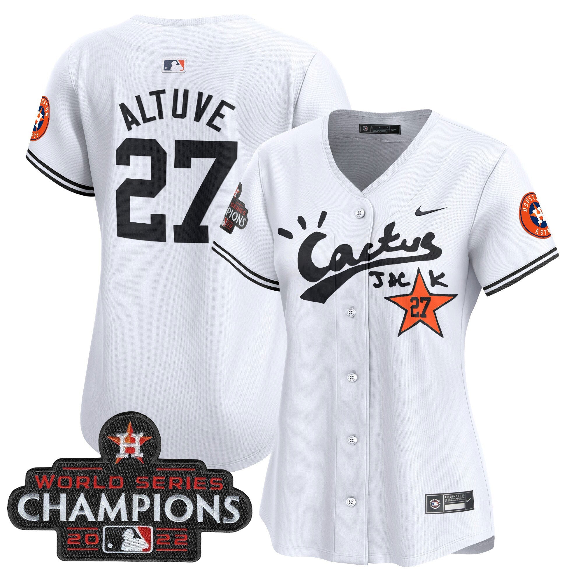 Women’s Houston Cactus Jack Champions Patch Vapor Premier Limited Jersey