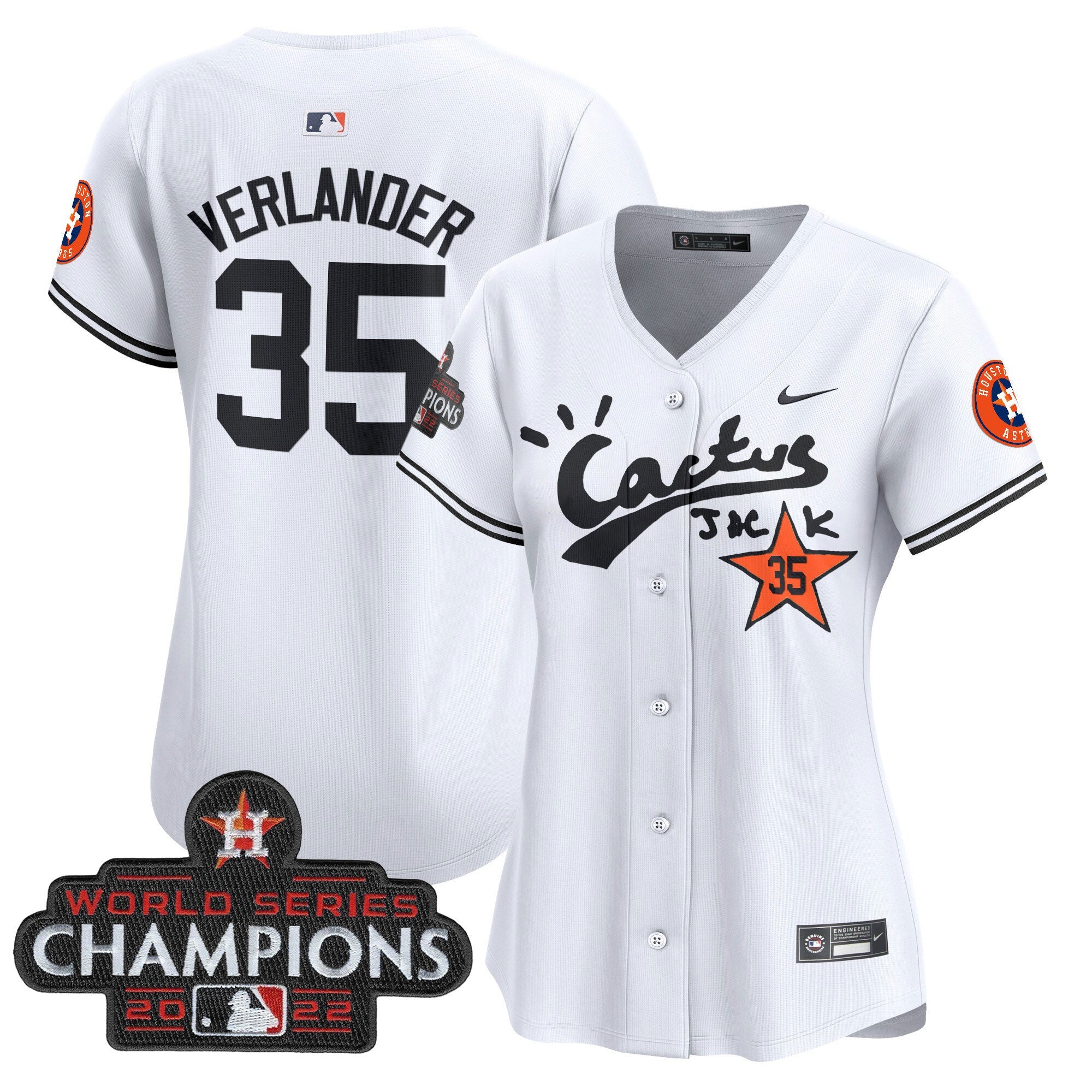 Women’s Houston Cactus Jack Champions Patch Vapor Premier Limited Jersey