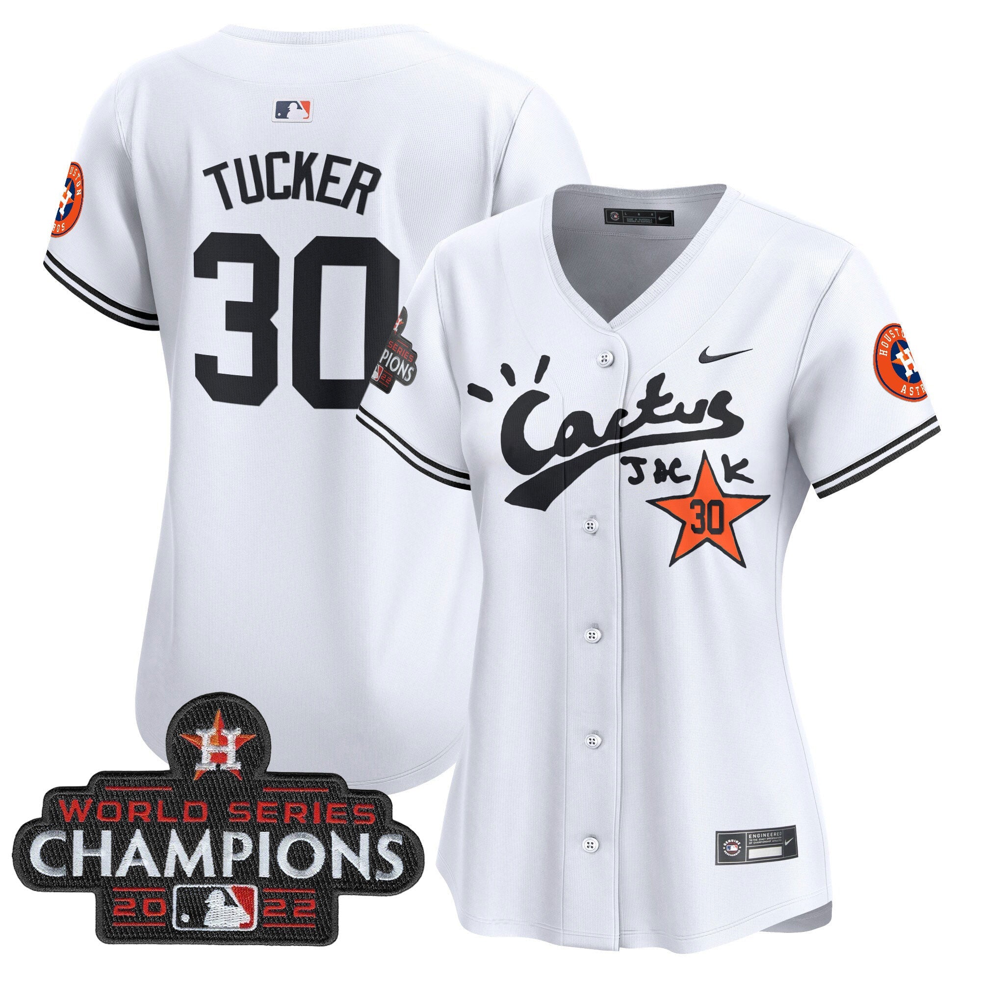 Women’s Houston Cactus Jack Champions Patch Vapor Premier Limited Jersey
