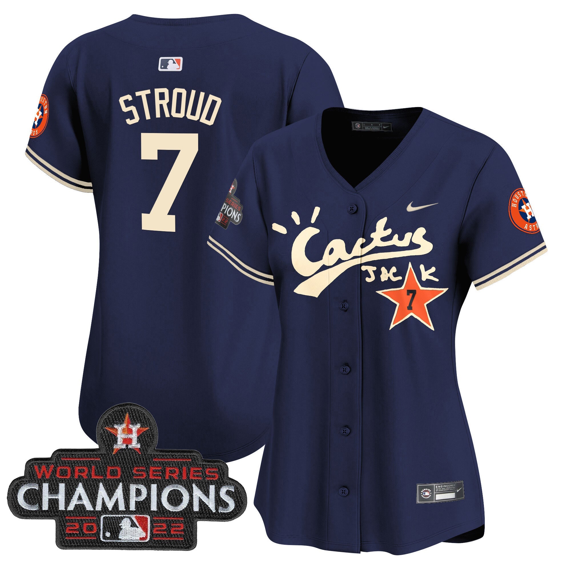Women’s Houston Cactus Jack Champions Patch Vapor Premier Limited Jersey