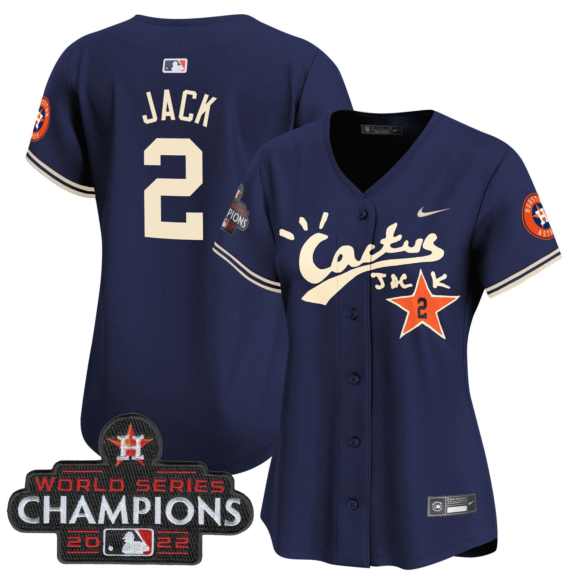 Women’s Houston Cactus Jack Champions Patch Vapor Premier Limited Jersey
