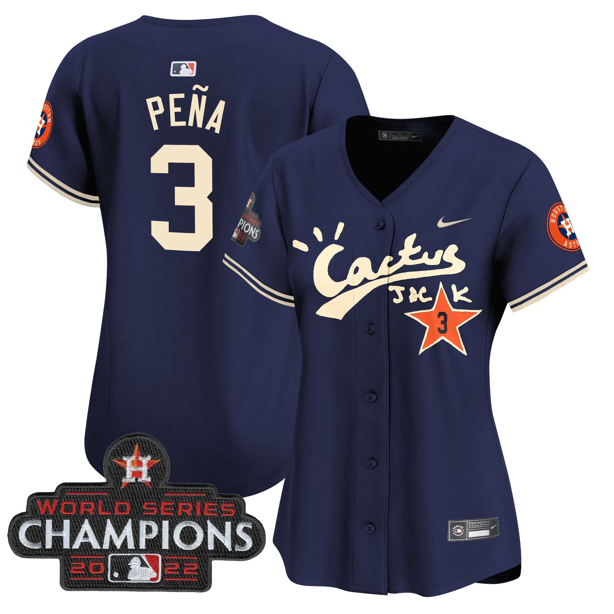 Women’s Houston Cactus Jack Champions Patch Vapor Premier Limited Jersey