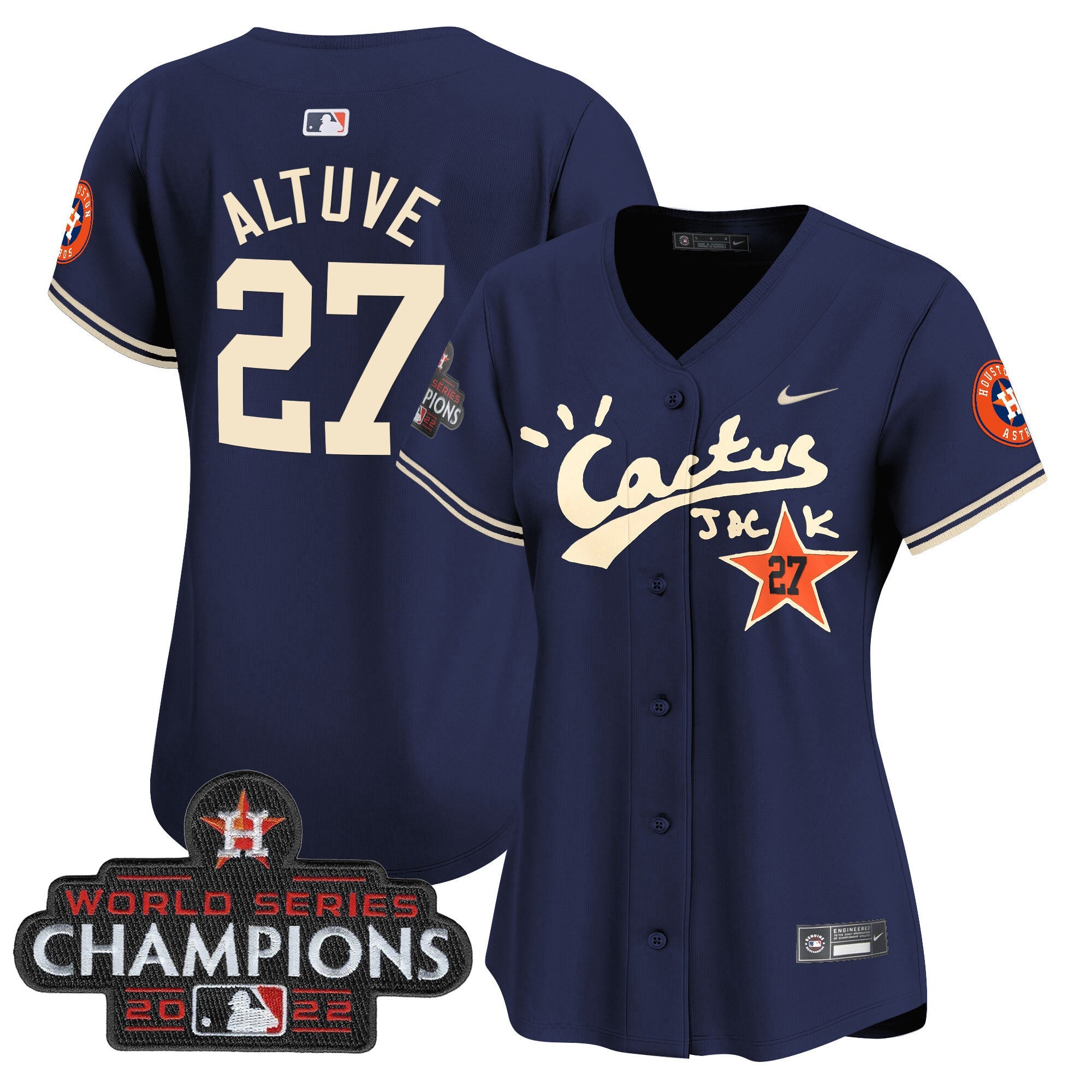 Women’s Houston Cactus Jack Champions Patch Vapor Premier Limited Jersey