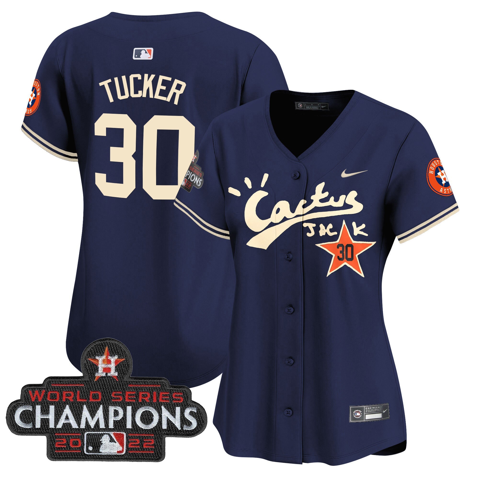 Women’s Houston Cactus Jack Champions Patch Vapor Premier Limited Jersey
